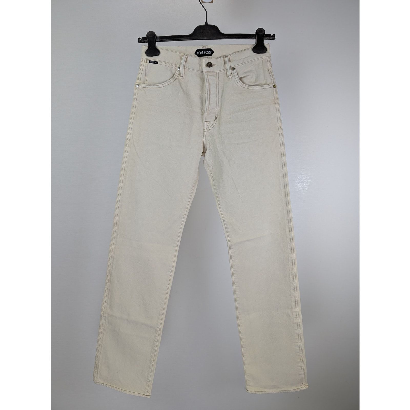 Tom Ford o1rshd1 Tapered Denim Jeans in White Size US 29 - 9 Thumbnail