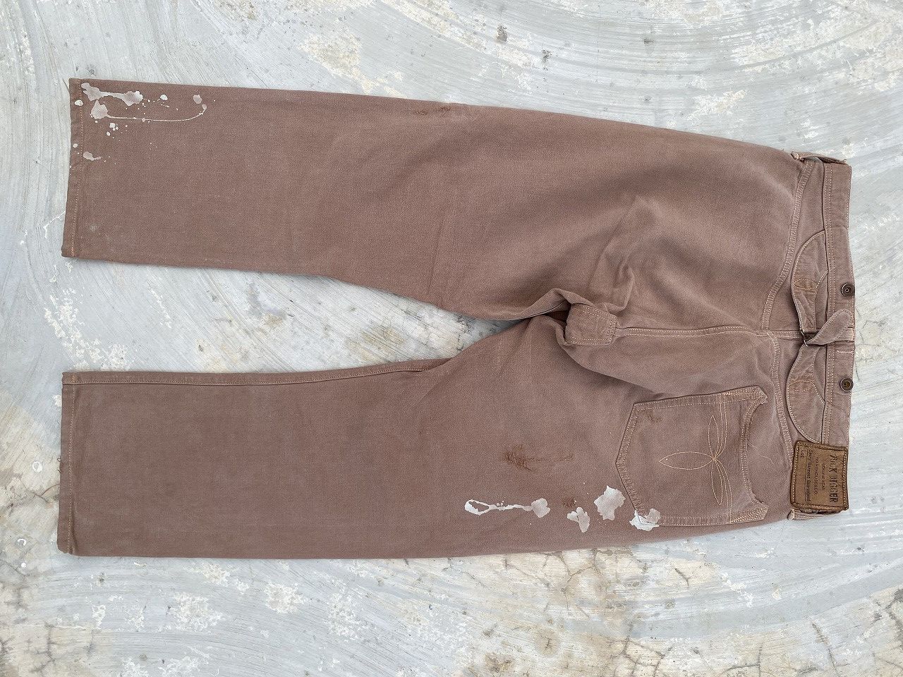 image of Warehouse Duck Digger 1870 Model Single Pocket Canvas Jeans in Brown, Men's (Size 34)