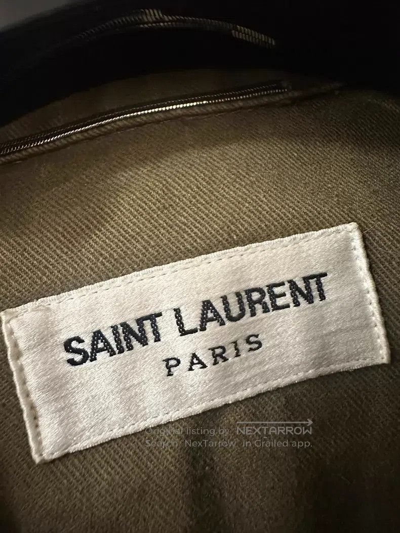 Saint Laurent Paris Saint Laurent Paris Sharkskin utility jacket military gree Size US M / EU 48-50 / 2 - 3 Thumbnail