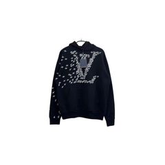 Louis Vuitton Men's Large Virgil Abloh Black Upsidedown Label Sweater 23lv617s