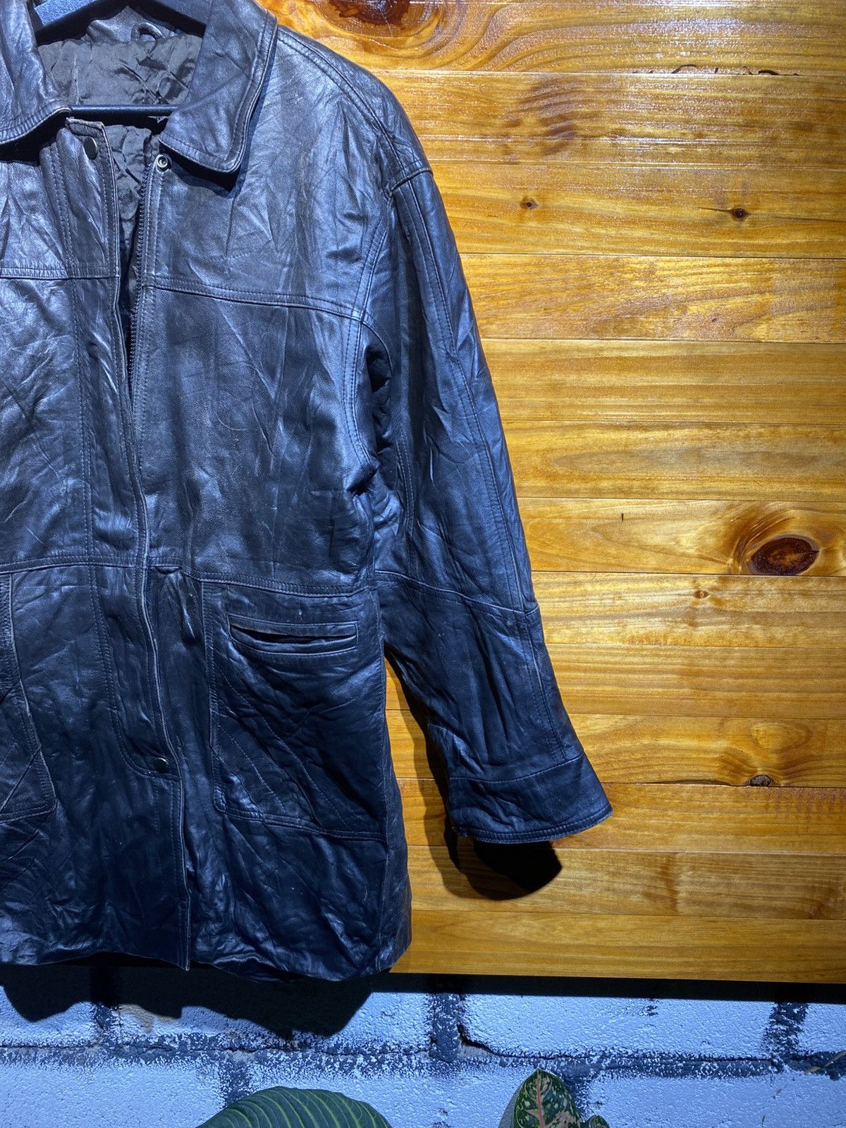 Genuine Leather Vintage Black Genuine Leather Trench Coat Long Jacket Size US S / EU 44-46 / 1 - 6 Thumbnail