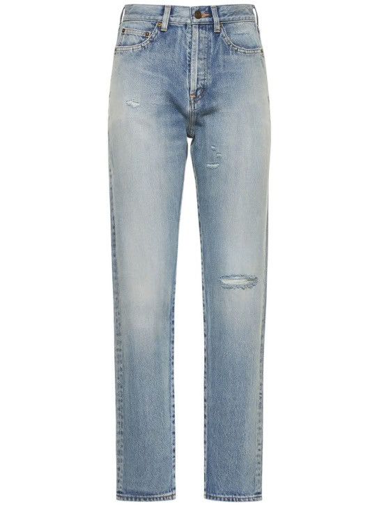 Saint Laurent Paris SS20 Saint Laurent distressed blue crash slim jeans 31 rip Size US 31 - 4 Thumbnail