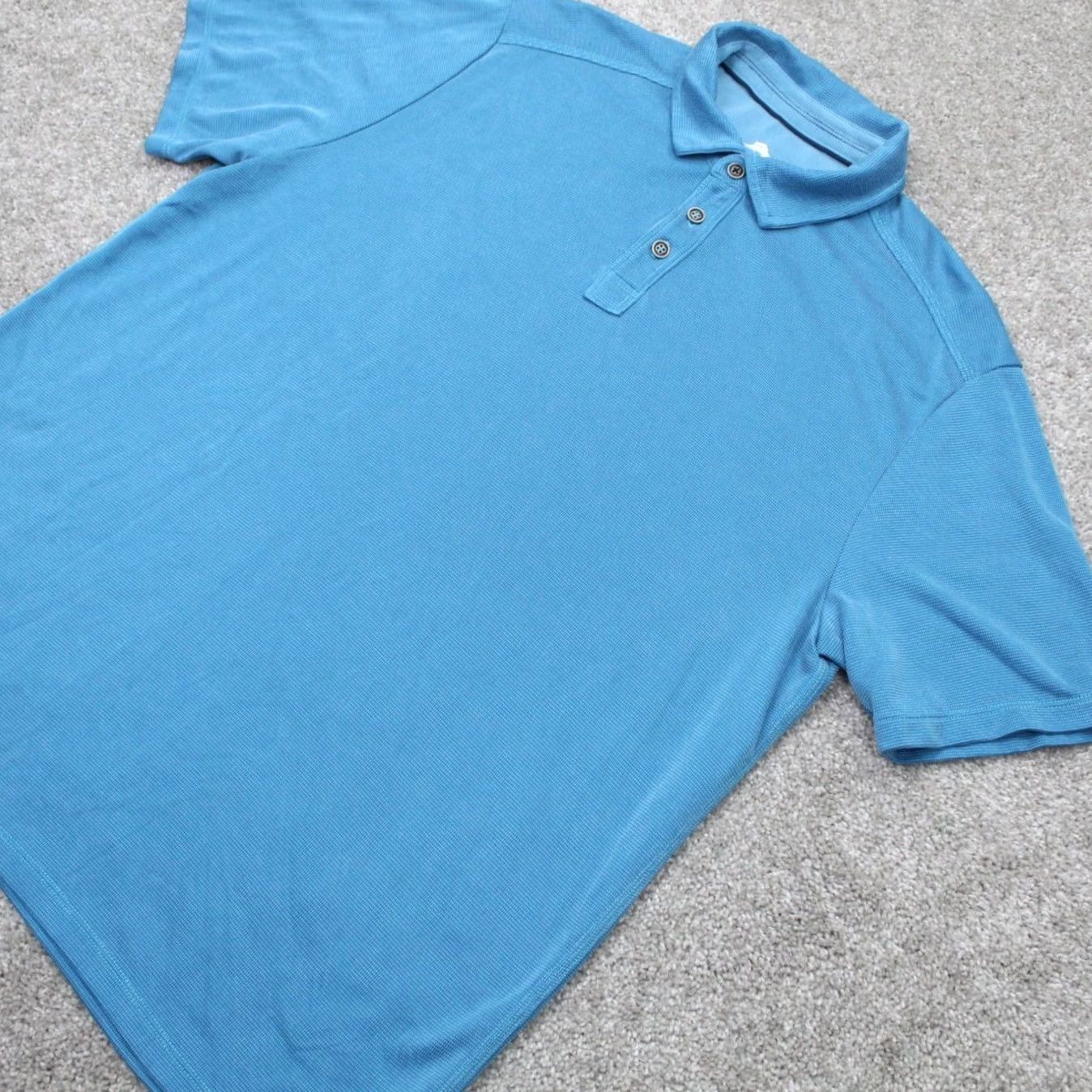 Tommy Bahama Tommy Bahama Polo Shirt Men Medium Blue Tencel Modal/Polyester S/S Pullover Size US M / EU 48-50 / 2 - 3 Thumbnail