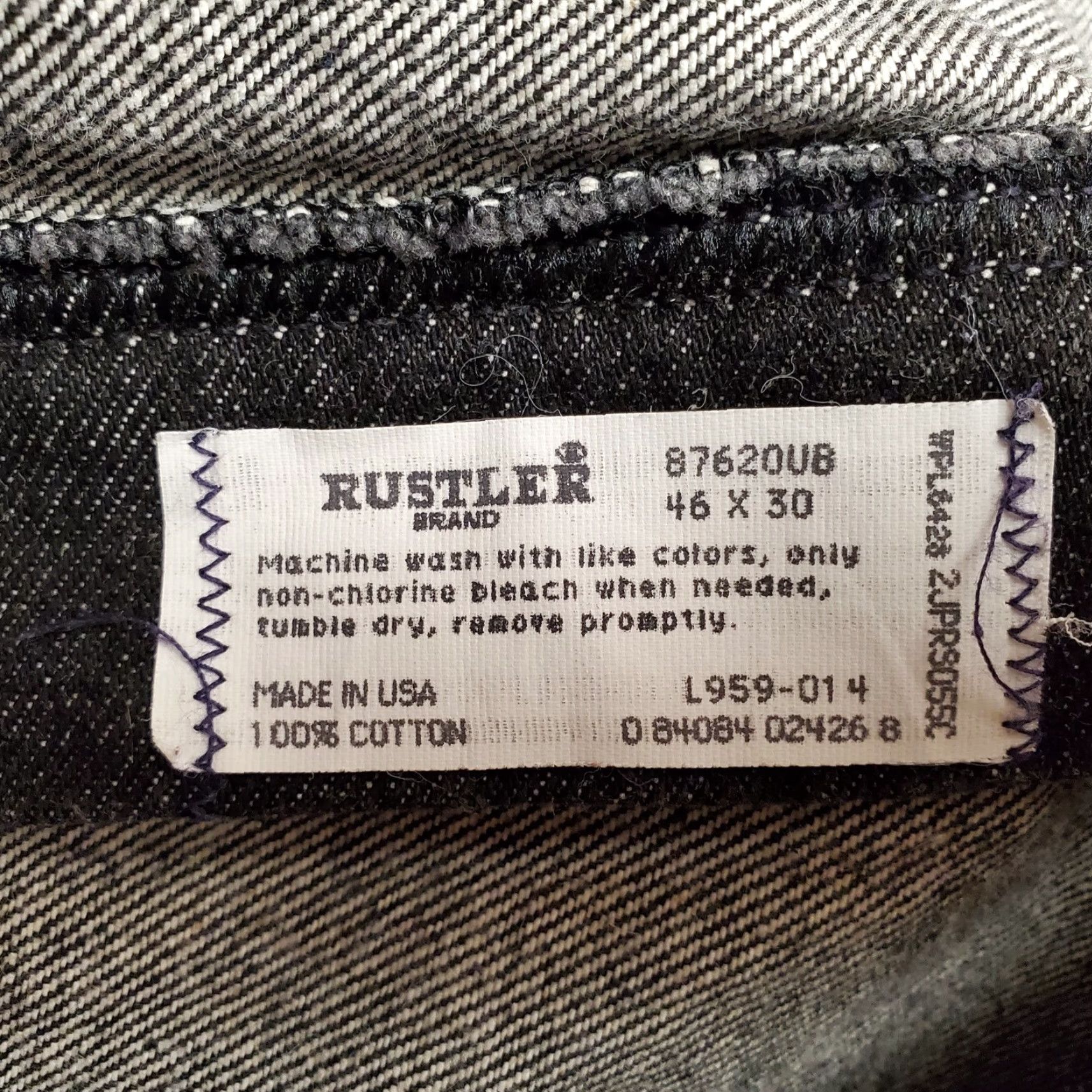 Vintage VINTAGE Rustler Mens Jeans 46x24 Black Denim 100% Cotton Made in USA Western American Casual Size US 30 / EU 46 - 3 Thumbnail