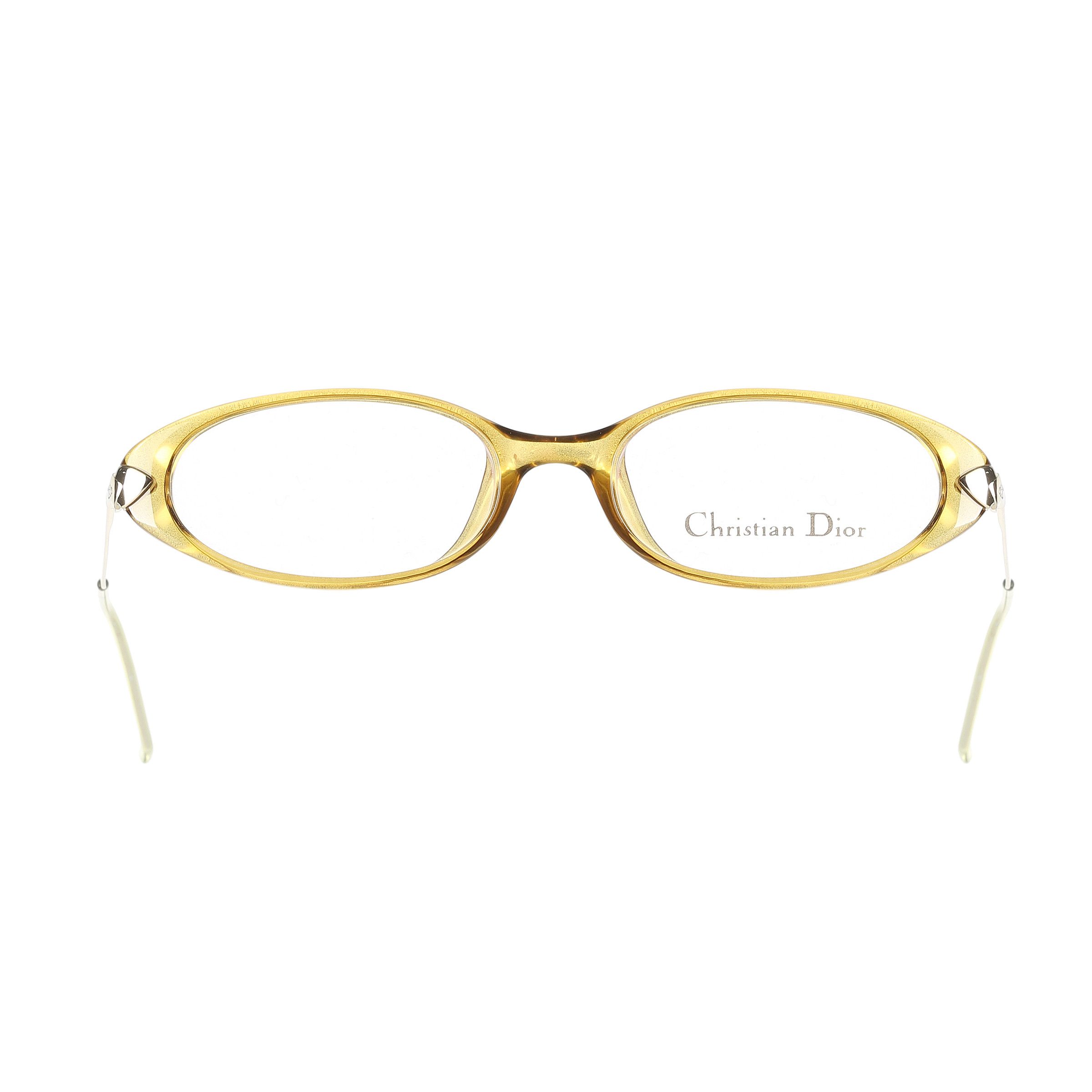Christian Dior '90s Green & Gold Oval Frame Glasses