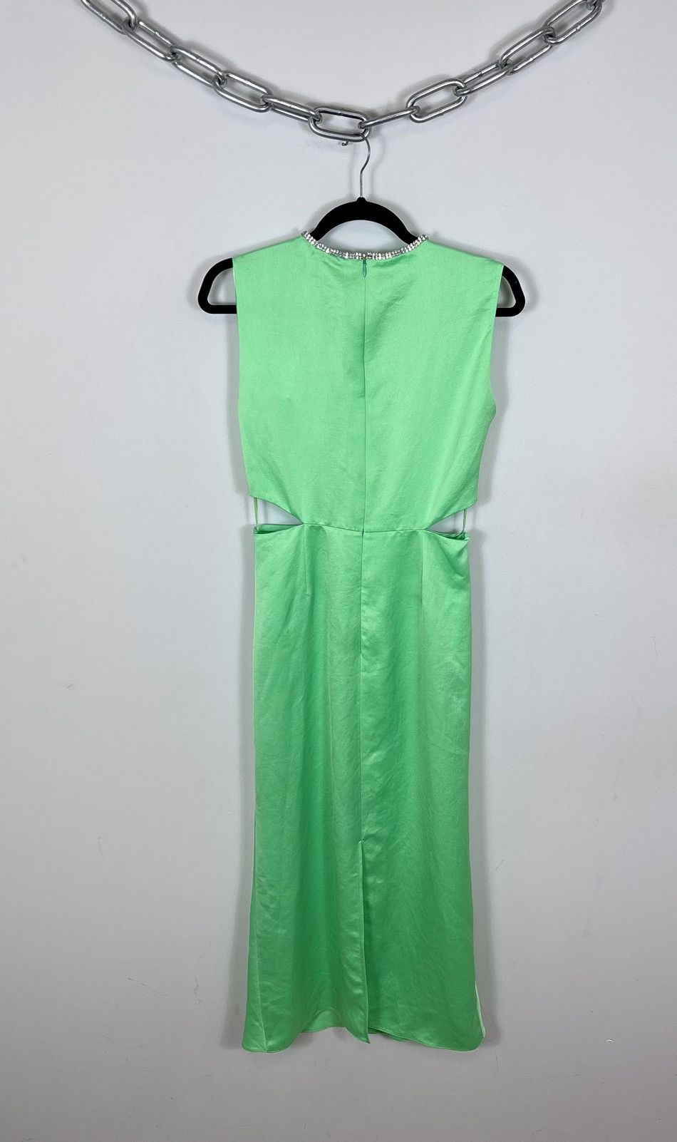 Sandro Sandro Paris E24Neon Vert Fluo NWT Green Cutout Midi Dress Size S / US 4 / IT 40 - 2 Thumbnail