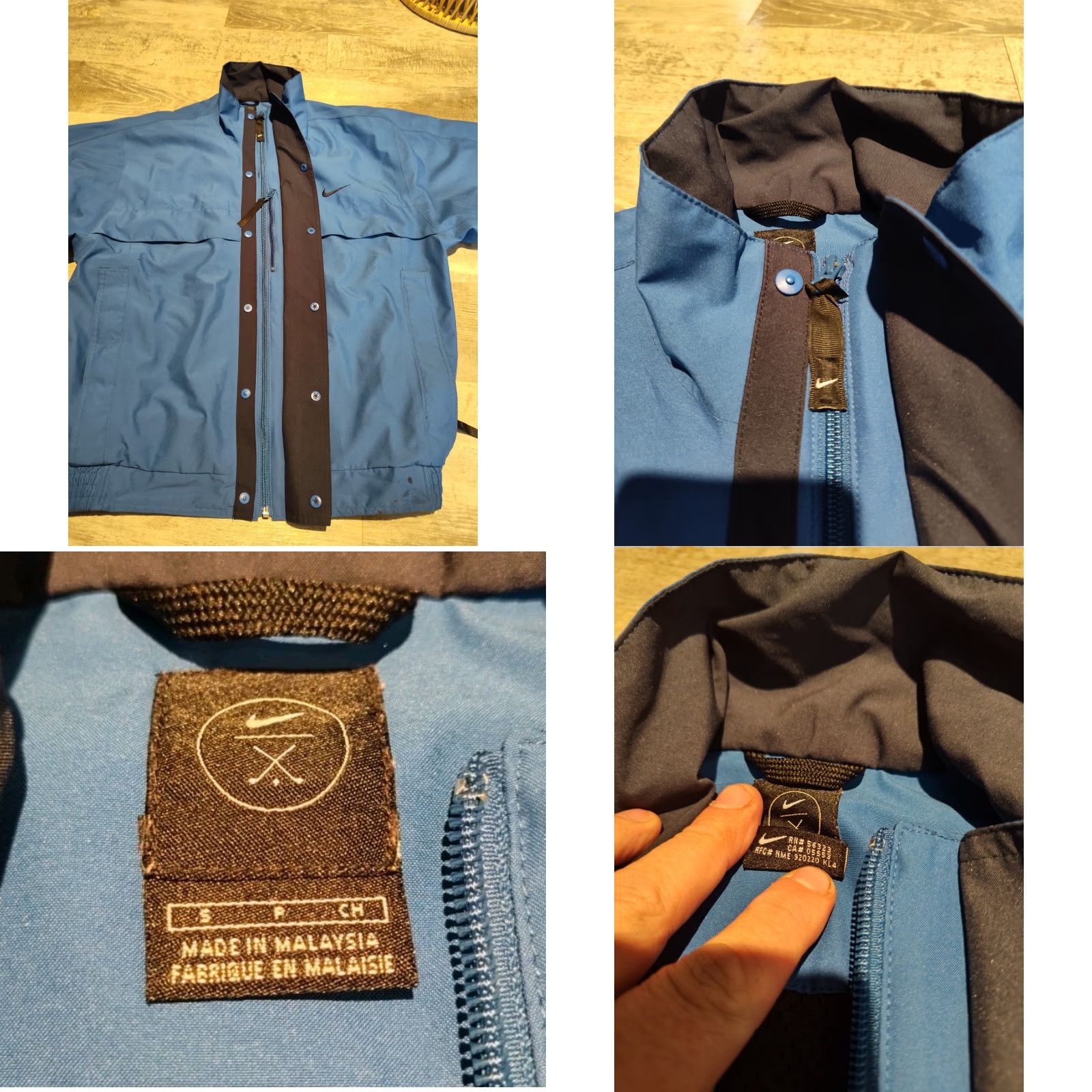 Nike Vtg Nike Golf Blue Mens Full Zip Bomber Jacket Vented Pockets Snap Size S Size US S / EU 44-46 / 1 - 8 Thumbnail