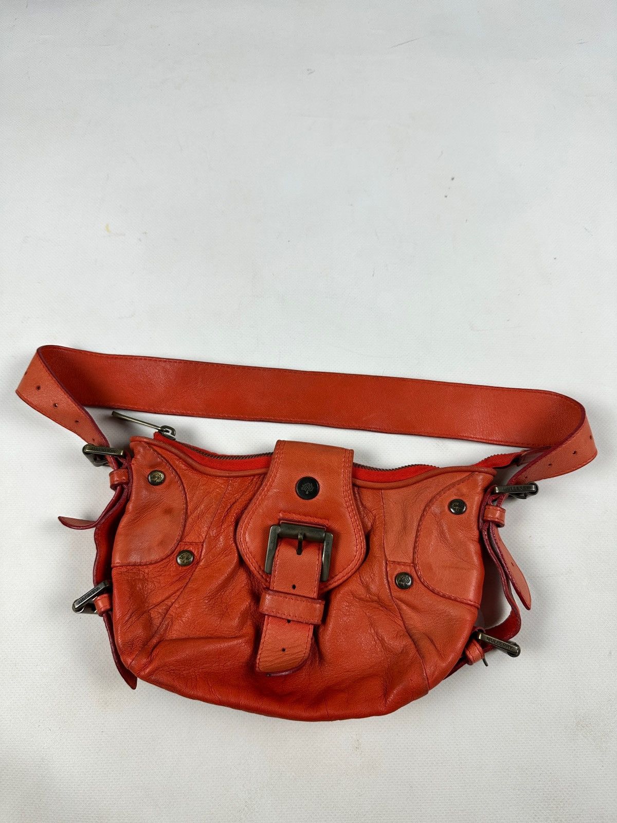 Mulberry Vintage Mulberry Faded Orange Leather Shoulder Bag Handbag Size ONE SIZE - 15 Thumbnail