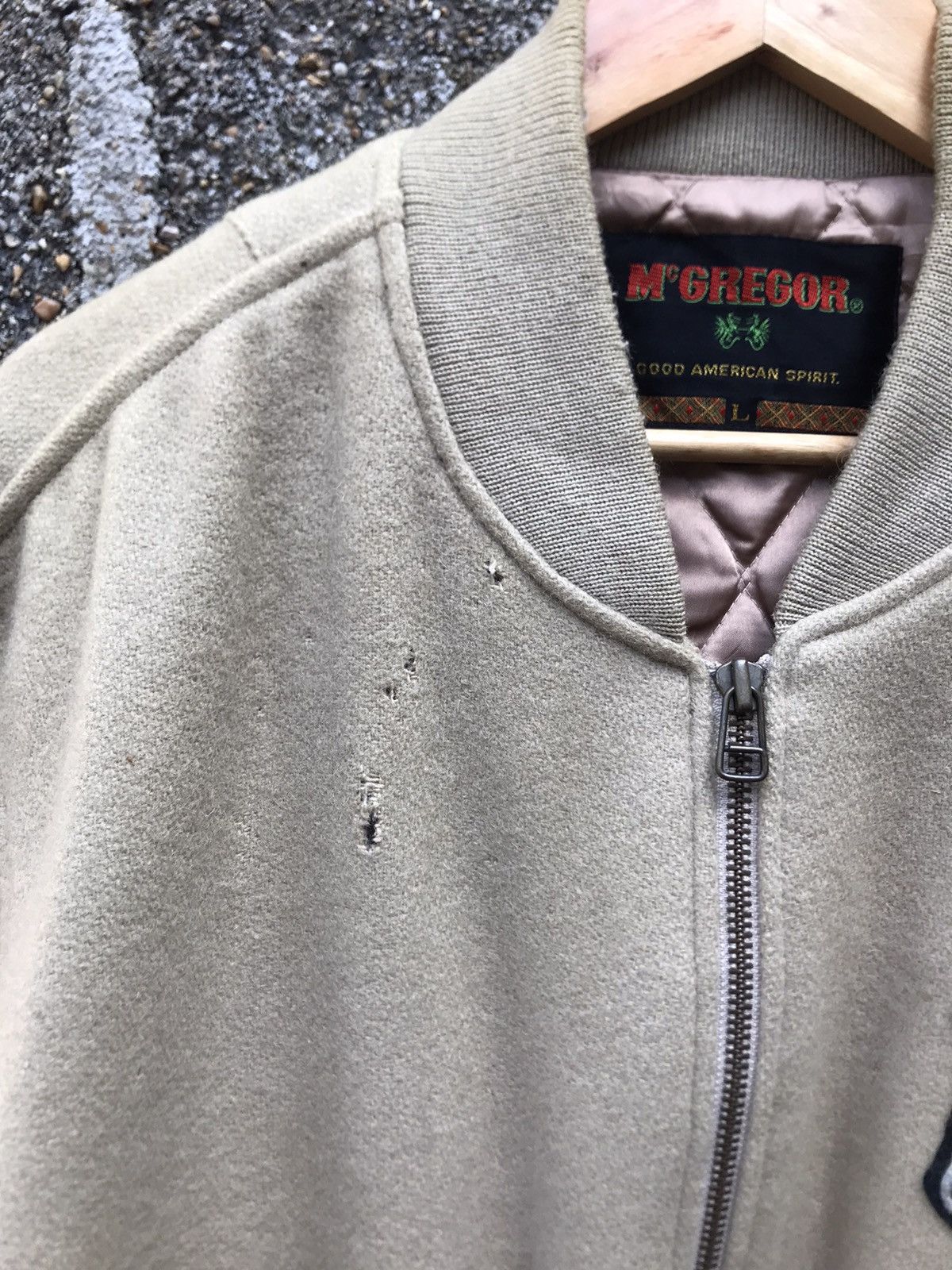 McGregor × Vintage ⚡️Vintage 90s Mc Gregor Wool Bomber Jacket Size US L / EU 52-54 / 3 - 4 Thumbnail