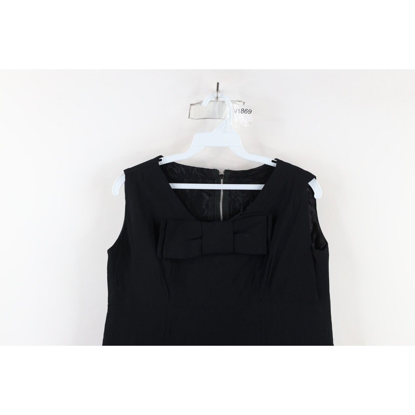 Vintage Vintage 50s 60s Rockabilly Bowtie Rayon Blend Dress Size M / US 6-8 / IT 42-44 - 2 Thumbnail