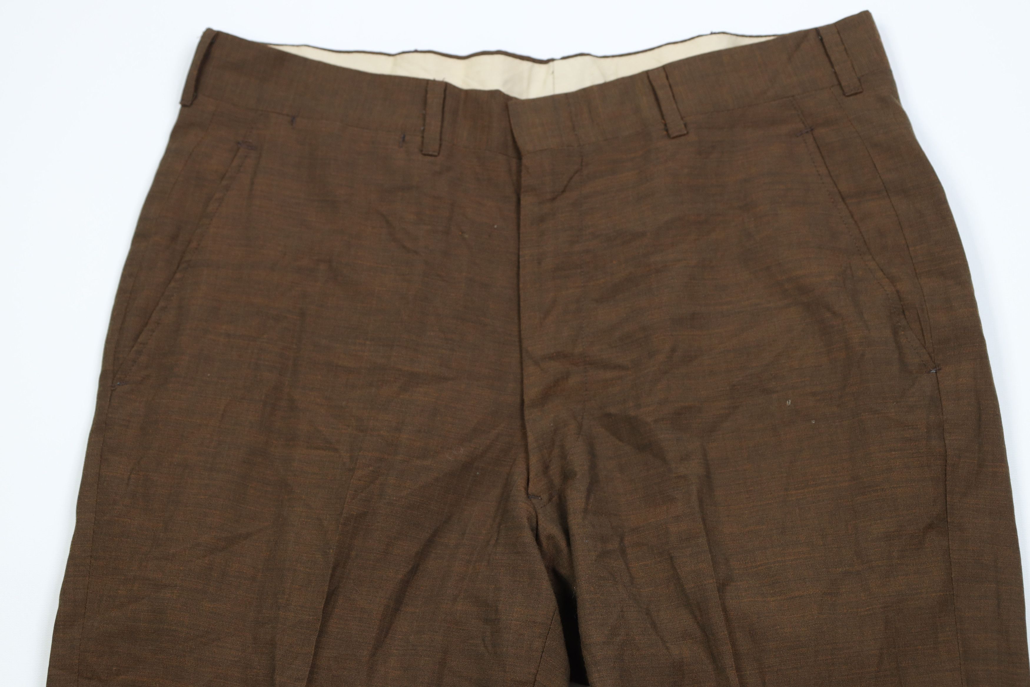 Vintage Vintage 60s Streetwear Wool Knit Chino Pants Heather Brown Size US 32 / EU 48 - 2 Thumbnail