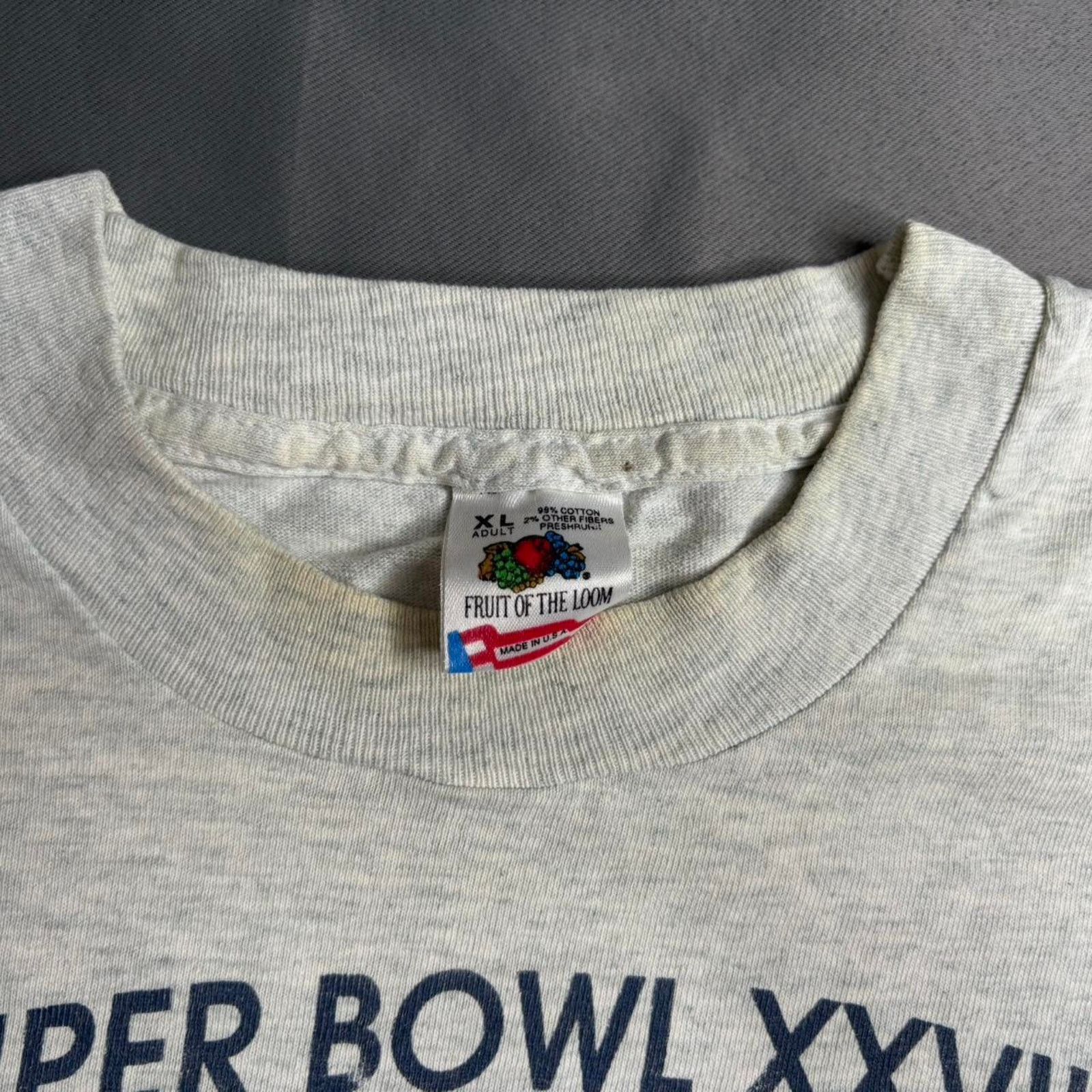 Fruit Of The Loom Vintage shirt Super Bowl dallas cowboys 1993 sz xl Size US XL / EU 56 / 4 - 4 Thumbnail