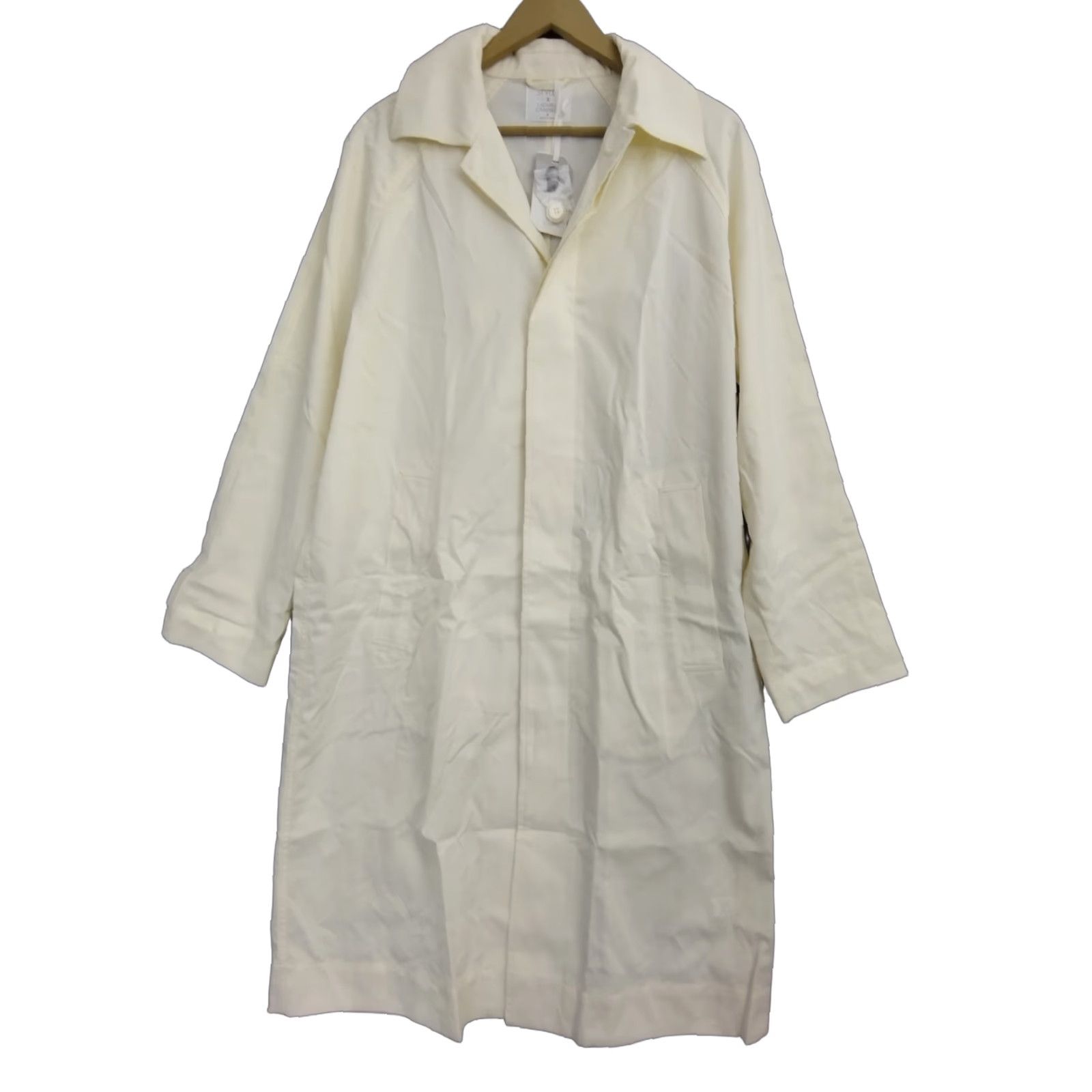 Vintage Stylus Trench Coat Men's S/M Ivory Polyester Blended Fabric Pockets Button Long Coat Style: Trench Coat Size US S / EU 44-46 / 1 - 1 Thumbnail