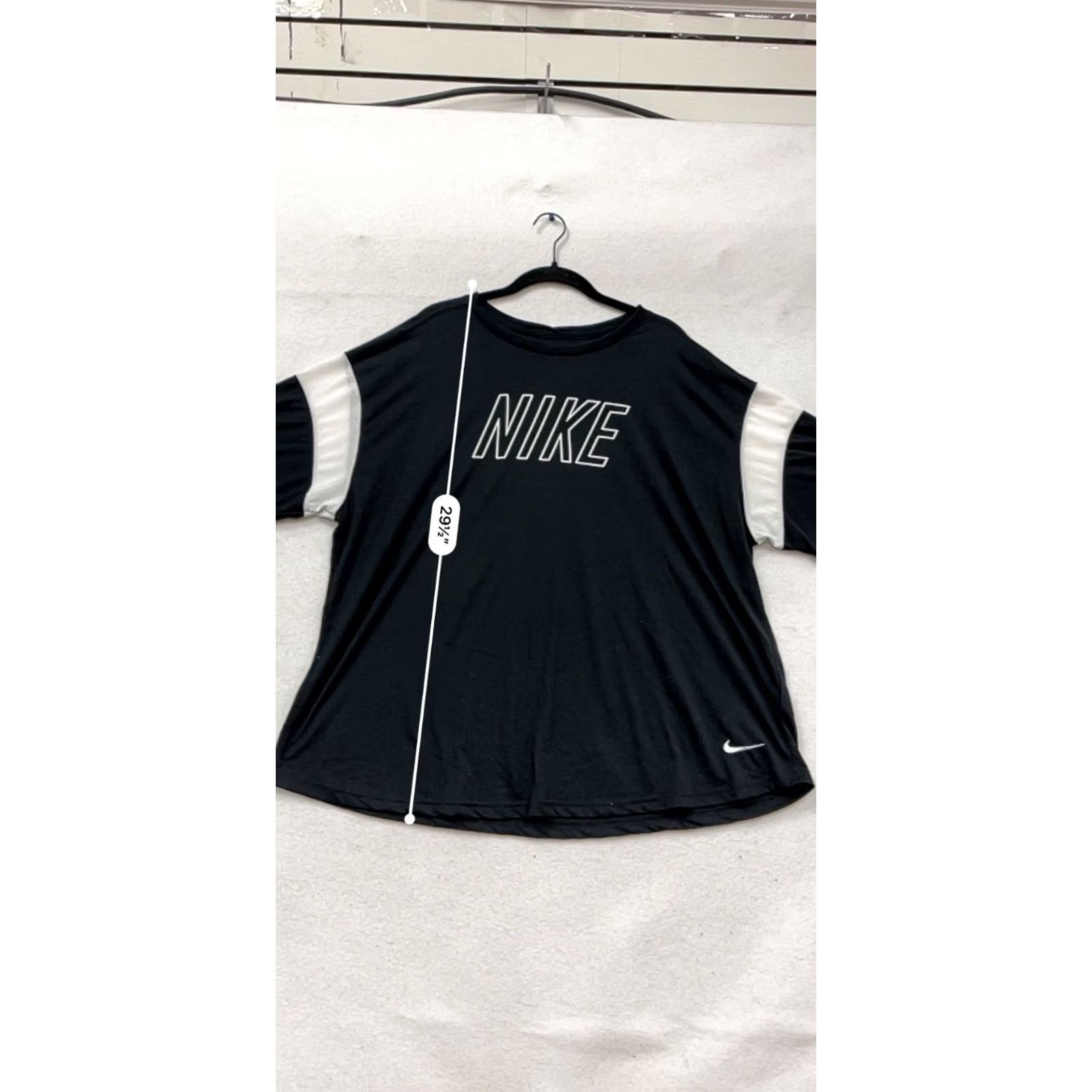 Nike Nike Dri-Fit T-Shirt Black/White Size 2X Mens, Crew Neck, Short Sleeve, Pullover, Activewear, Nike Dri-FIT, Solid, Machine Washable Size XXL / US 16-18 / IT 52-54 - 7 Thumbnail