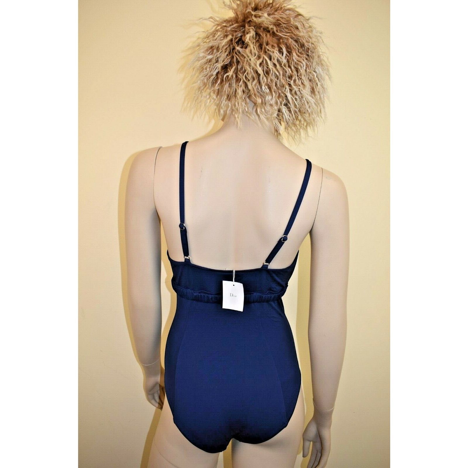 Dior DIOR BLUE NYLON NON ADJUSTABL BELTED ONE PIECE SWIMSUIT 10 Size ONE SIZE - 7 Thumbnail