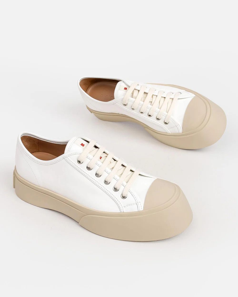 Marni o1s22i1n0525 Leather Pablo Low-Top Sneakers in White Size US 7 / IT 37 - 5 Thumbnail