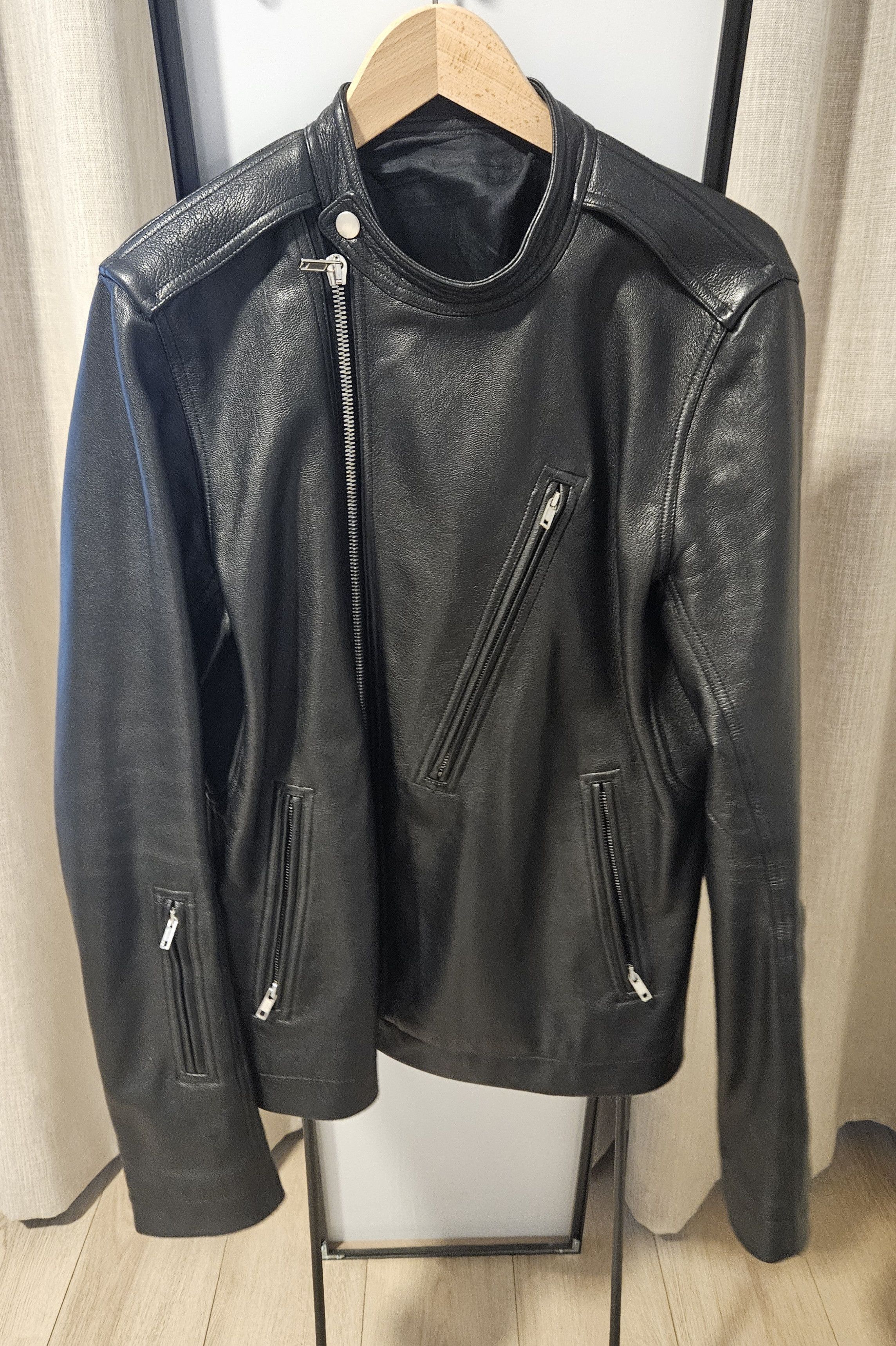 rickowens cyclops biker ライダース レザージャケット50 Rick Owens Black Leather Cyclops Biker Jacket for Men | Lyst