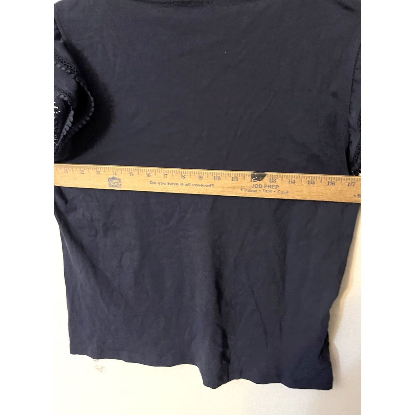 Nautica Nautica Blue Crew Neck Top Women XL Cap Ruffle Sleeve Embroidered Boho Knit Cotton Size XL / US 12-14 / IT 48-50 - 5 Thumbnail