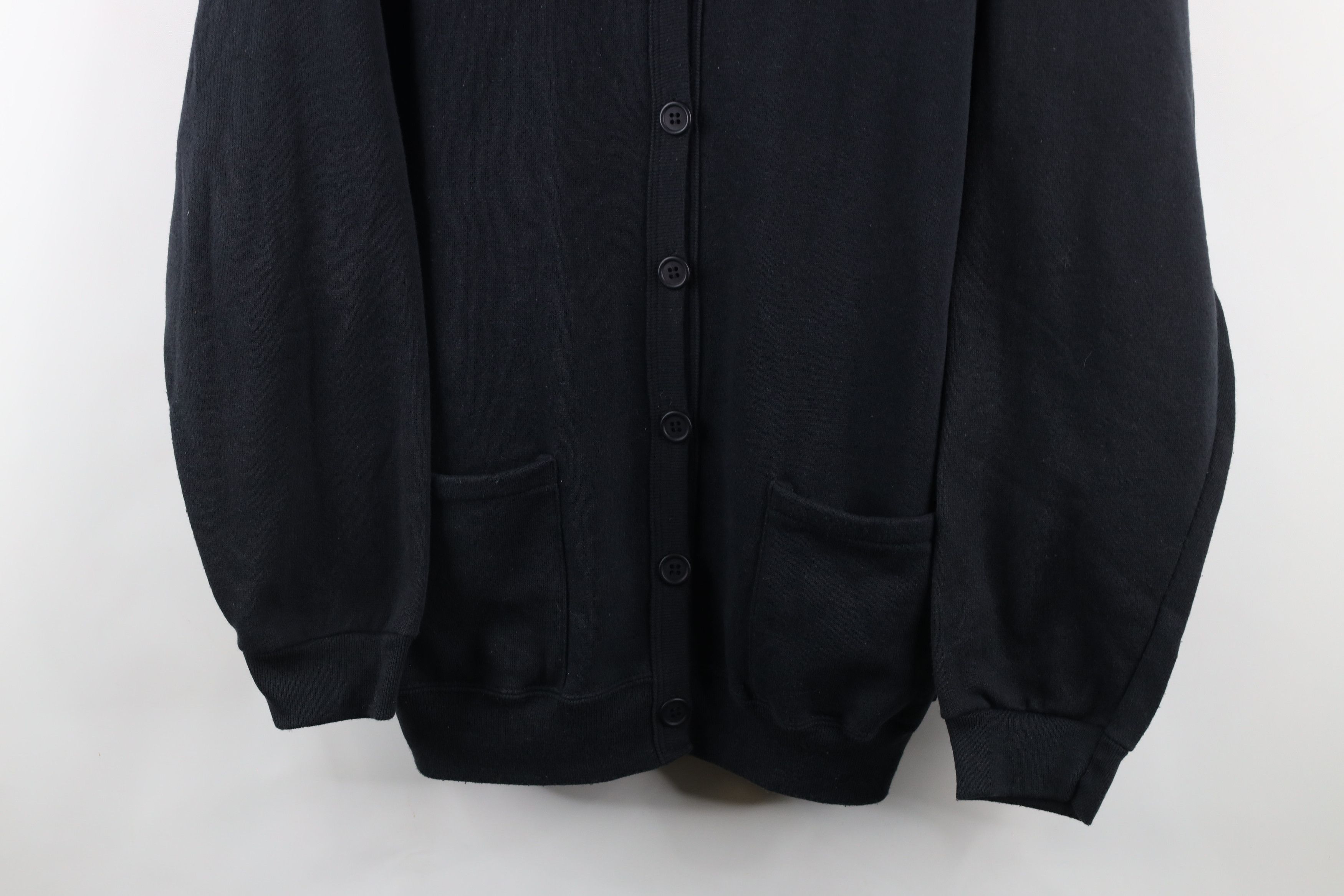 Vintage Vintage 90s Streetwear Button Cardigan Sweatshirt Black USA Size XL / US 12-14 / IT 48-50 - 3 Thumbnail