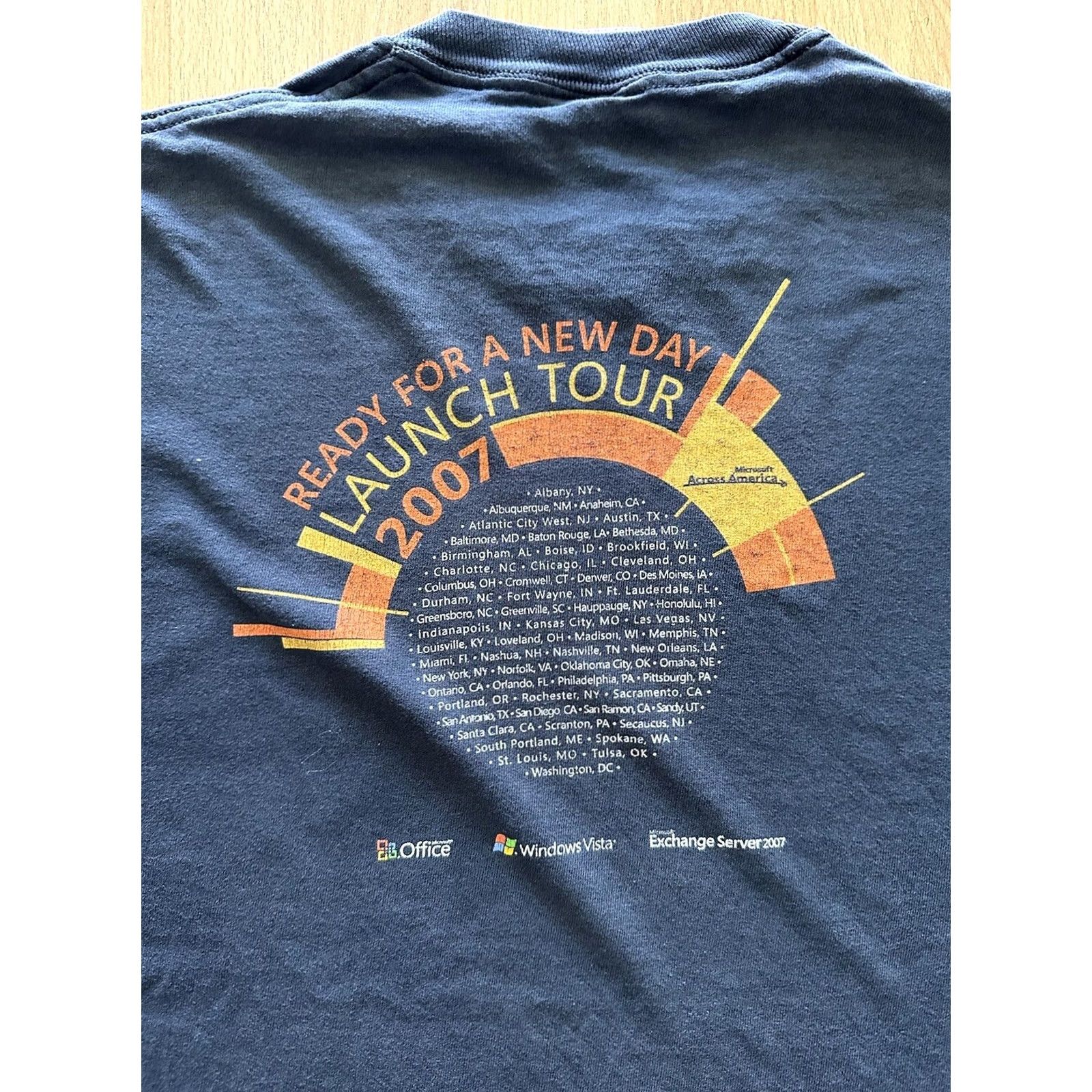 Fruit Of The Loom Microsoft Office Windows Vista Exchange Server 2007 Ready For New Day Shirt S7 - XL Black Vintage Size US XL / EU 56 / 4 - 2 Thumbnail