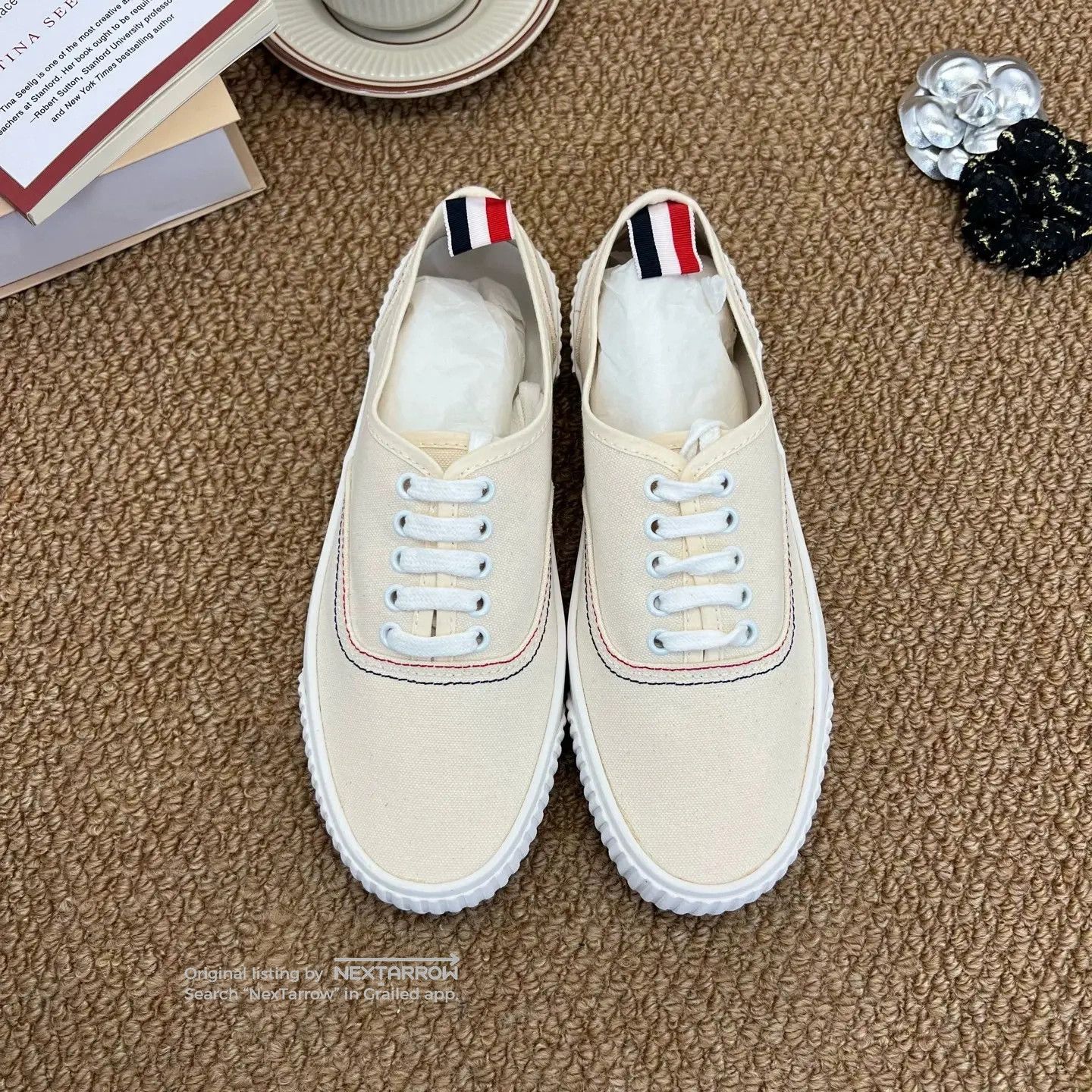 Thom Browne TB Heritage Off-White Beige Size US 9 / IT 39 - 2 Thumbnail