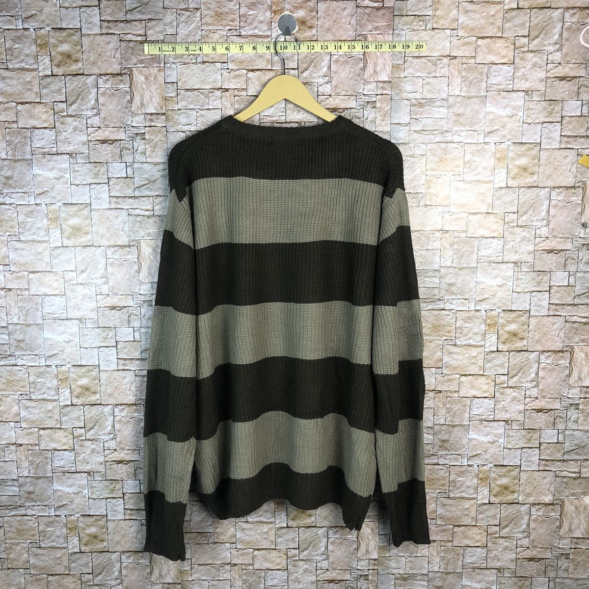 Japanese Brand × Solid and Striped World Smack Basic Stripe prison Brown Sweatshirt #A760 Size US L / EU 52-54 / 3 - 14 Thumbnail
