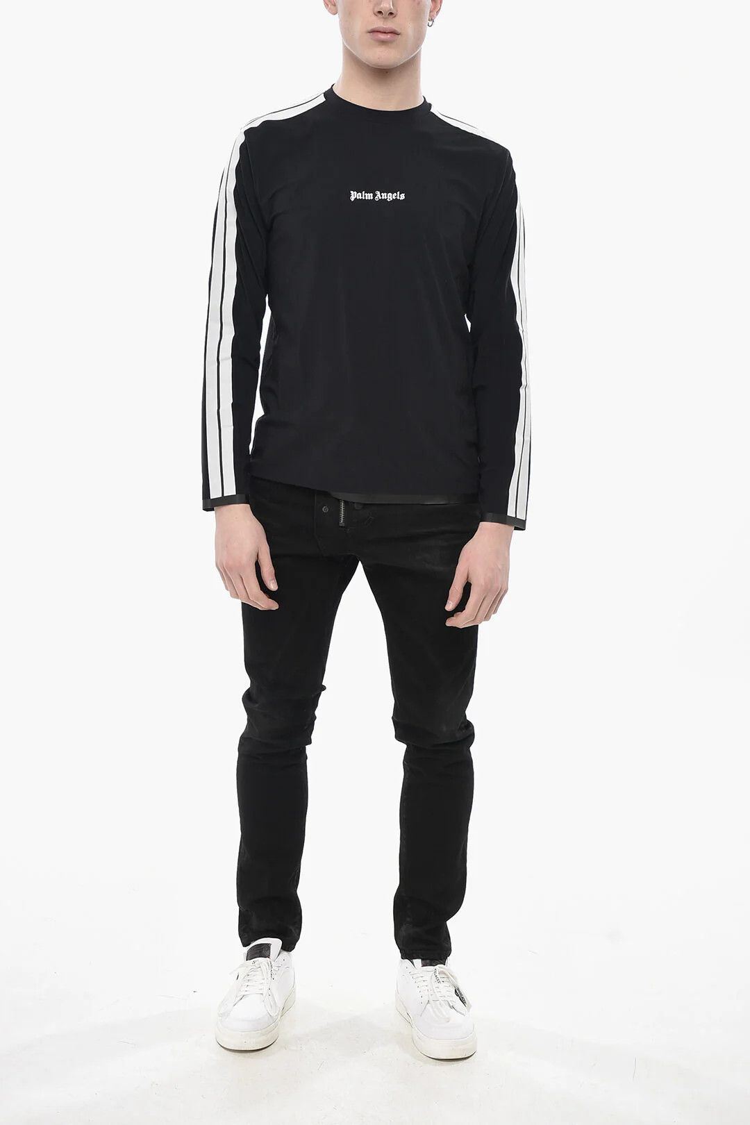 Palm Angels og1mm0226 Tech Fabric Long-Sleeve T-Shirt in Black Size US S / EU 44-46 / 1 - 4 Thumbnail