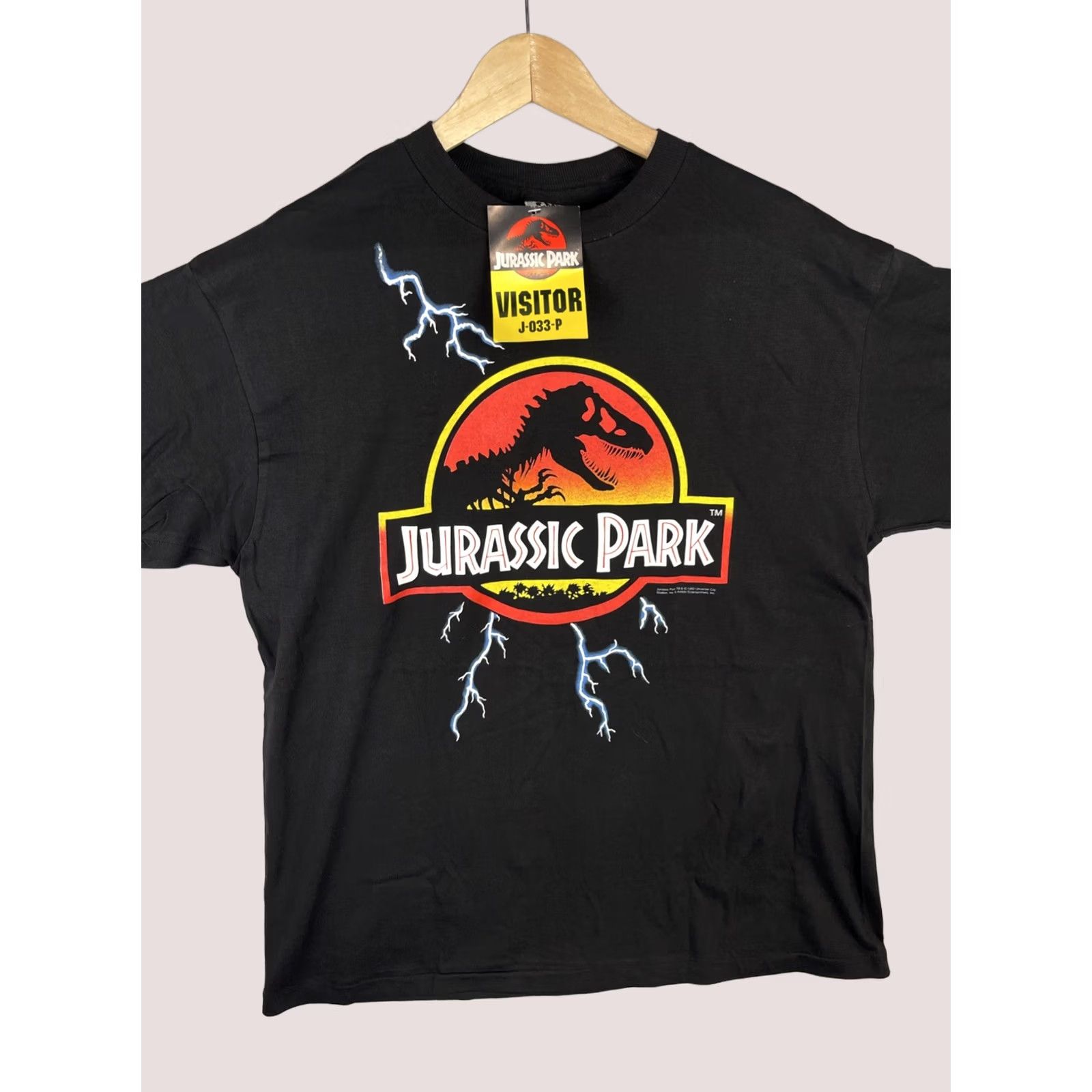 Vintage VINTAGE Jurassic Park Shirt Mens XL Black Lighting T Rex Movie Promo 90s Tee Size US XL / EU 56 / 4 - 1 Thumbnail