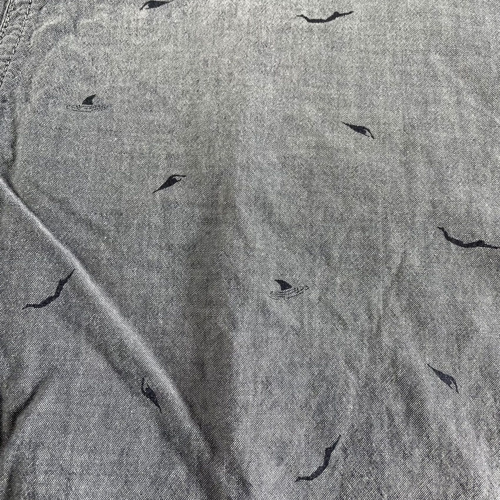 Marine Layer Marine Layer Shirt Mens Large Gray Short Sleeve Button Front Bird Print Seagull Size US L / EU 52-54 / 3 - 4 Thumbnail