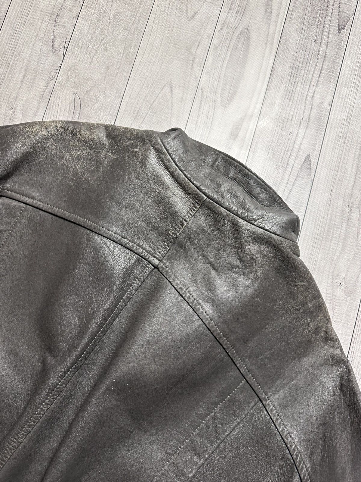 Vintage Vintage Leather Jacket size L grey rare retro Size US L / EU 52-54 / 3 - 13 Thumbnail