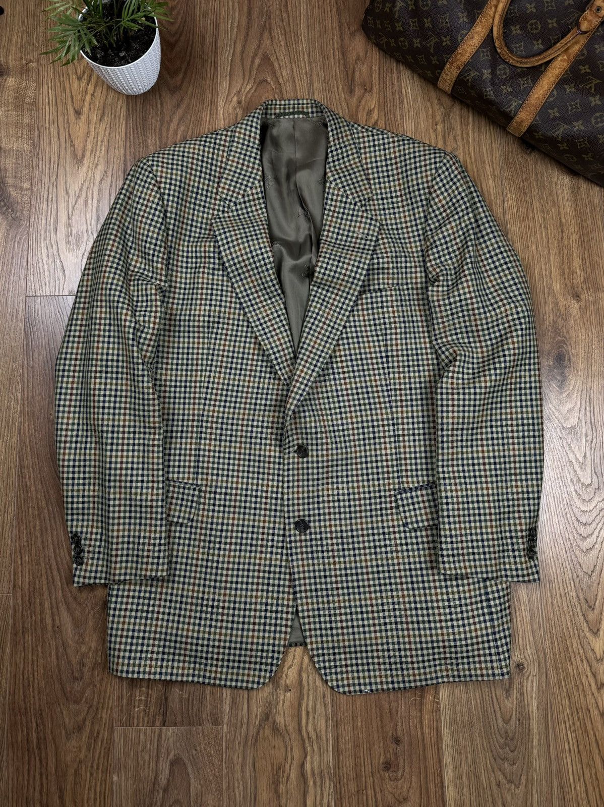 Burberry Vintage wool blazer Burberry Tweed original luxury item Size 42L - 1 Thumbnail