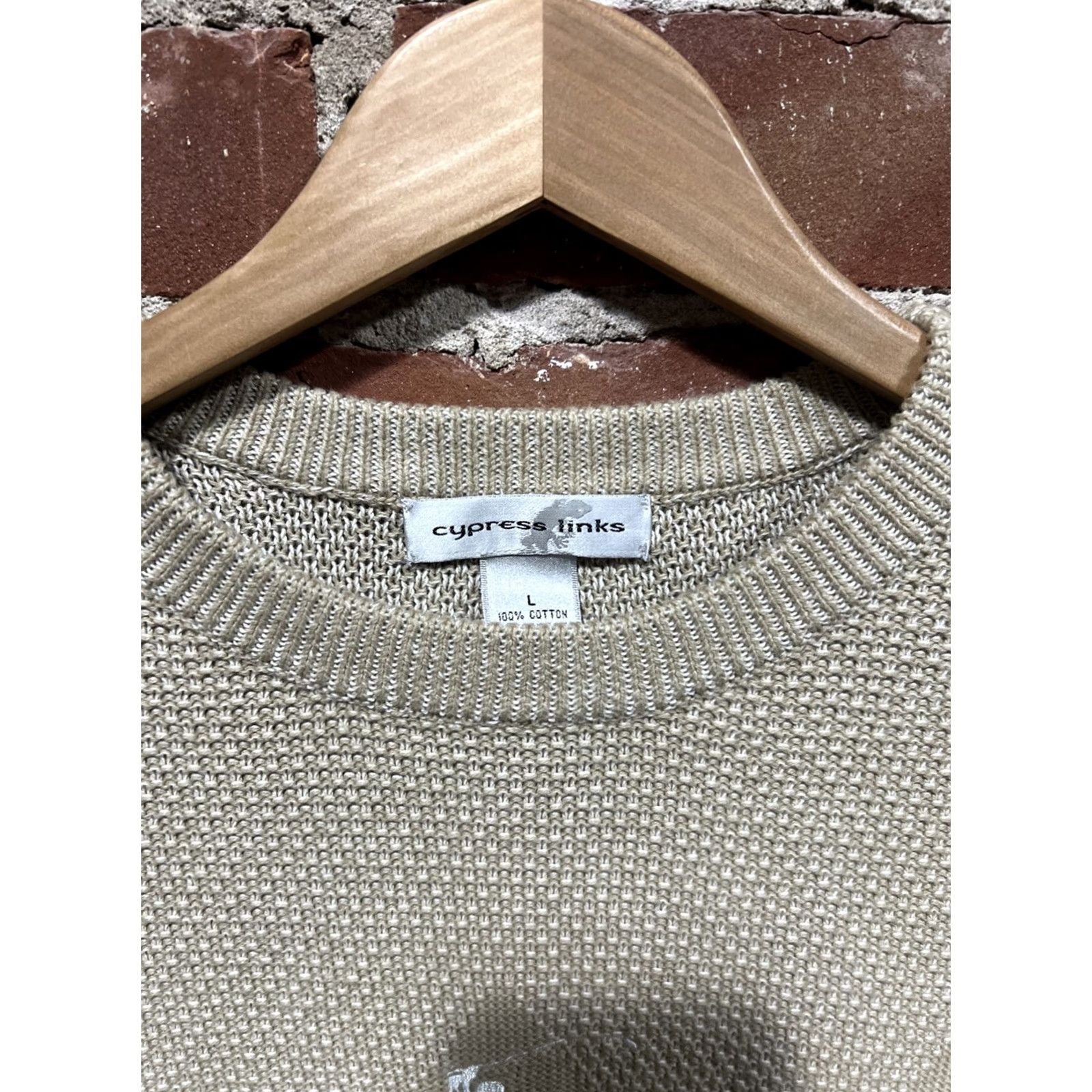 Vintage VINTAGE Cypress Links Mens Large Golf Sweater Beige Embroidered Knit Pullover Size US L / EU 52-54 / 3 - 3 Thumbnail
