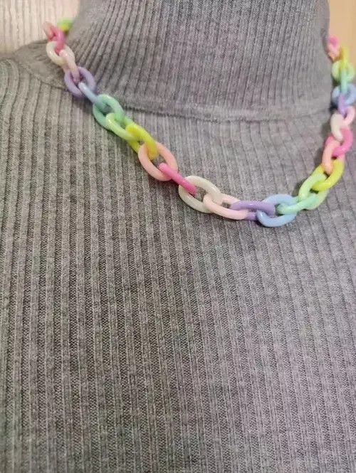 VIBE Rainbow Vintage Necklace chain pendent Size ONE SIZE - 3 Thumbnail
