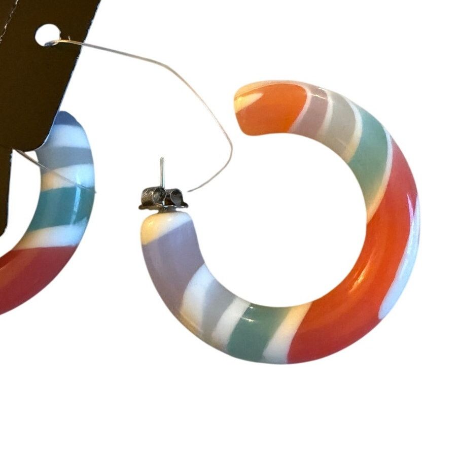 Emporio Armani Emporio Armani NWB Orecchino Multicolor Hoop Earrings Size ONE SIZE - 3 Thumbnail