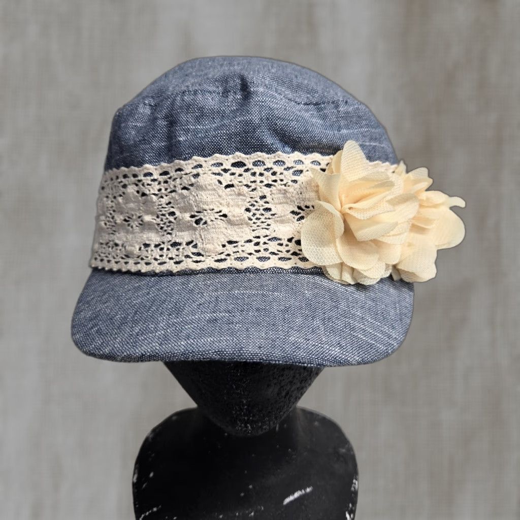 Vintage Elastafit D&Y Blue Hat Cap Floral Adult Women's Baseball Cap Unisex Floral Pattern Blue Hat Cap Ladies Women Size ONE SIZE - 1 Thumbnail