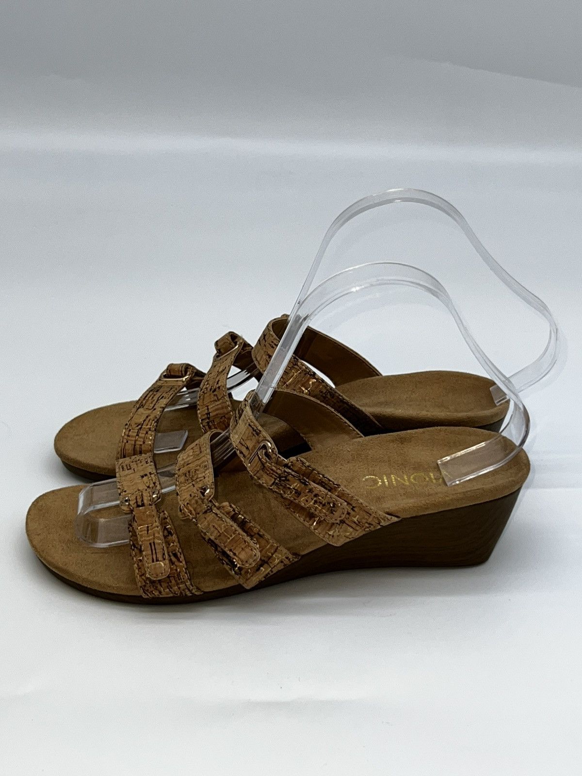 Vionic Vionic Women's Strappy Wedge Sandals Tan Size 8 Casual Size US 8 / IT 38 - 2 Thumbnail