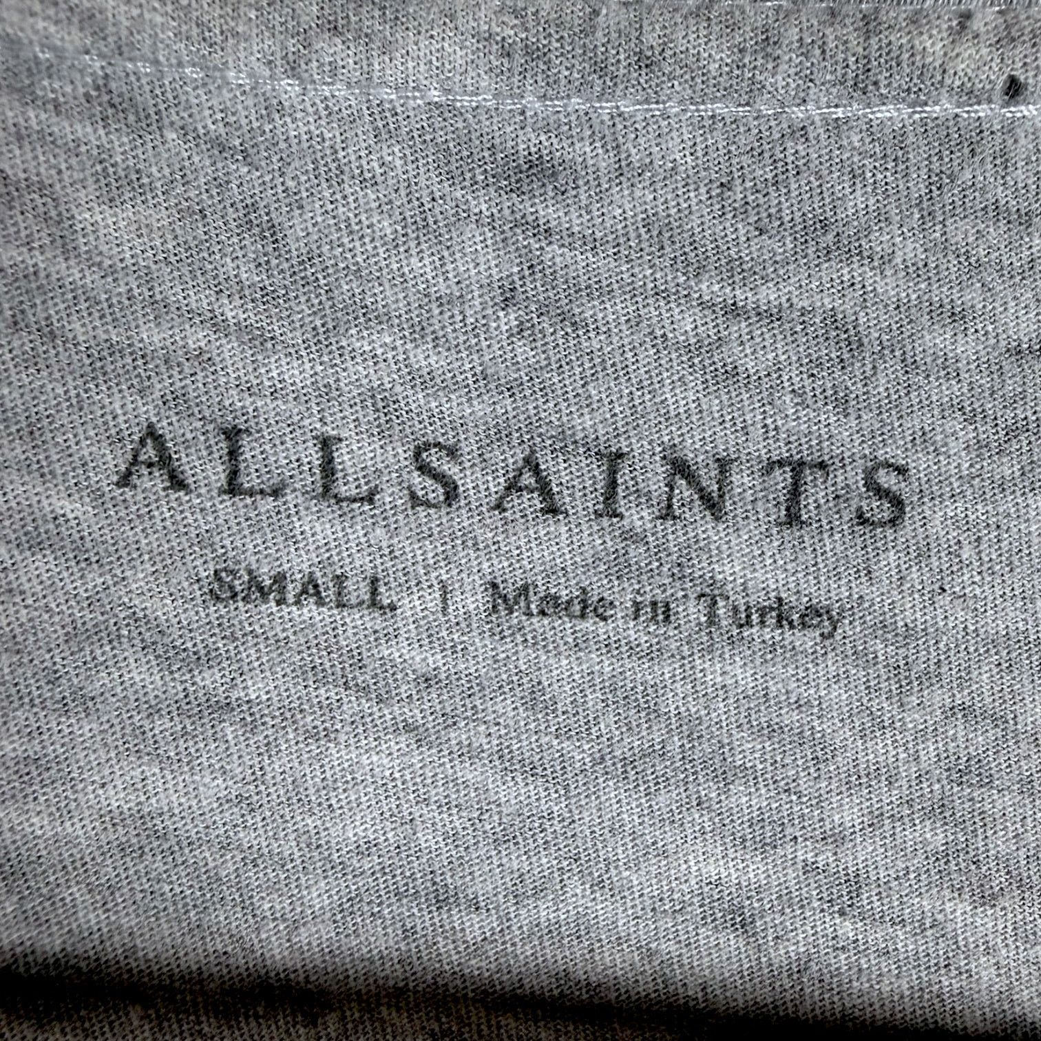 Allsaints Men's Allsaints Gray Chest Logo 100% Cotton Basic T-Shirt -S Size US S / EU 44-46 / 1 - 4 Thumbnail