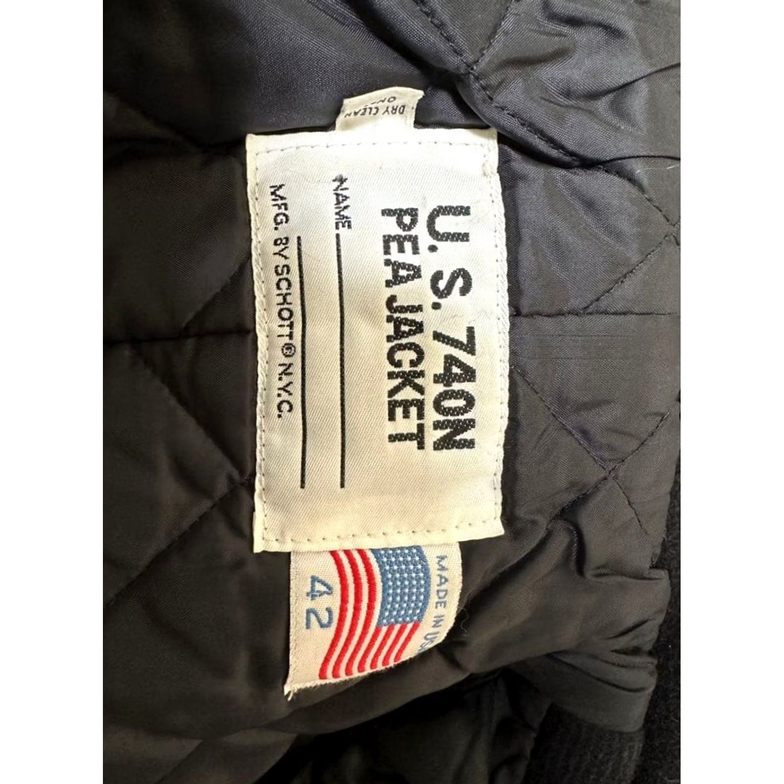 Schott VINTAGE SCHOTT NYC Pea Coat Wool Black 740N US Made in USA Size 42 XL Rare Men’s Coat, 90s USA, Button Closure, Pockets, Short Length, Dry Clean Only Size US XS / EU 42 / 0 - 2 Thumbnail