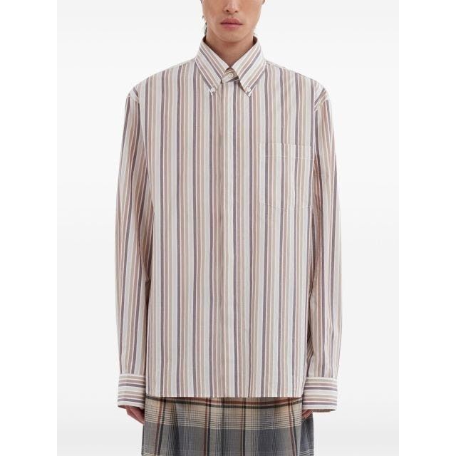 Marni o1w1db11125 Striped Cotton Shirt in Multicolor Size US M / EU 48-50 / 2 - 2 Thumbnail