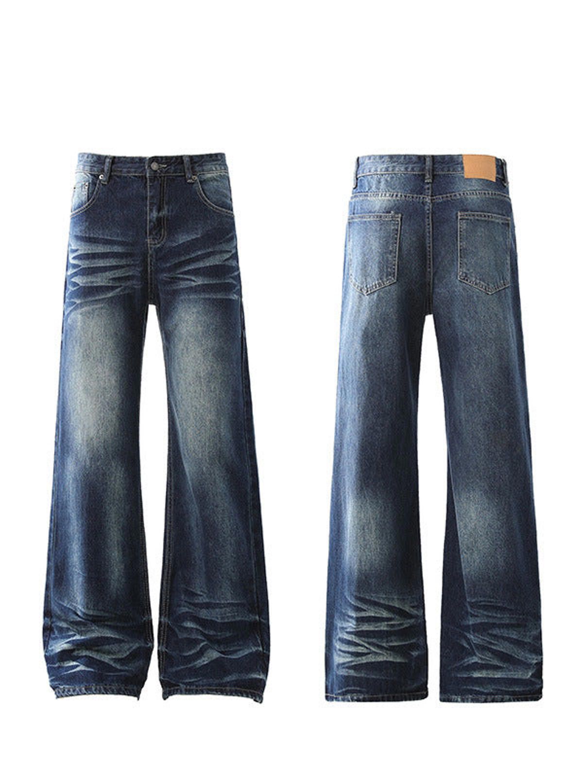Vintage Blue Wide Leg Denim Jeans, Stacked Baggy Jeans Size US 32 / EU 48 - 5 Thumbnail
