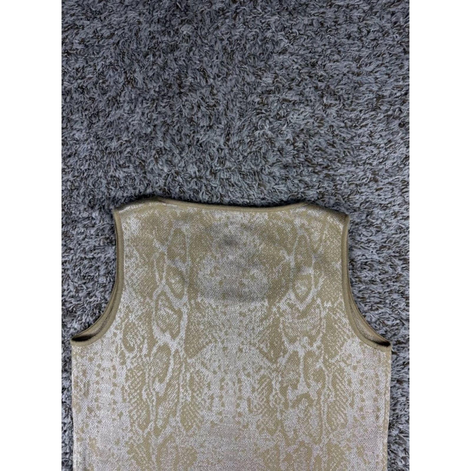 St. John St. John Metallic Knit Sleeveless Shell Top Beige Gold Size 6 Women Size M / US 6-8 / IT 42-44 - 7 Thumbnail