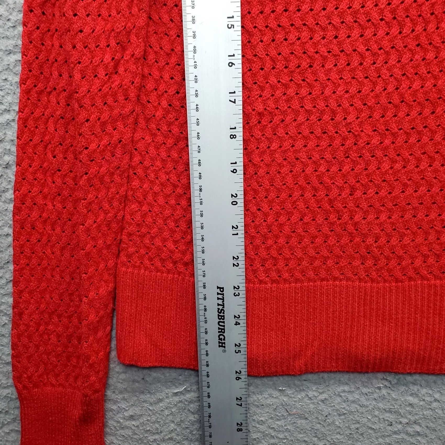 American Eagle Outfitters American Eagle Outfitters Sweater Womens M Red Open Weave Round Neck Back Zip Shirt Womens Size M Red Knit Pullover Casual Size M / US 6-8 / IT 42-44 - 3 Thumbnail