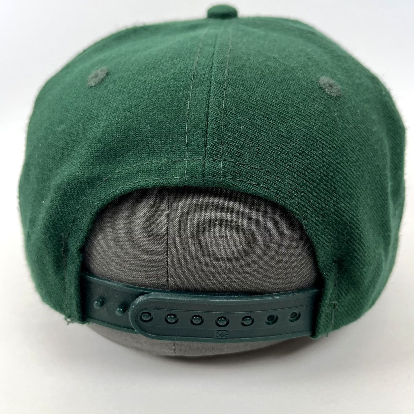 Vintage VINTAGE KC Hat Snap Back One Size Green Solid Wool Blend Twill Blank Baseball Size ONE SIZE - 3 Thumbnail