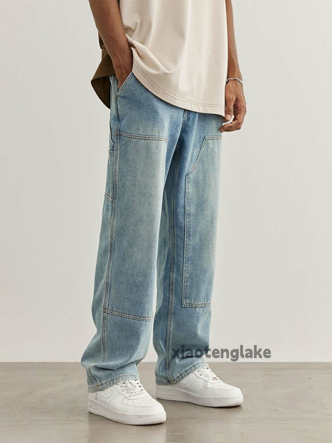Jean × Vintage washed faded cleanfit skate hiphop carpenter pants Size US 34 / EU 50 - 1 Thumbnail