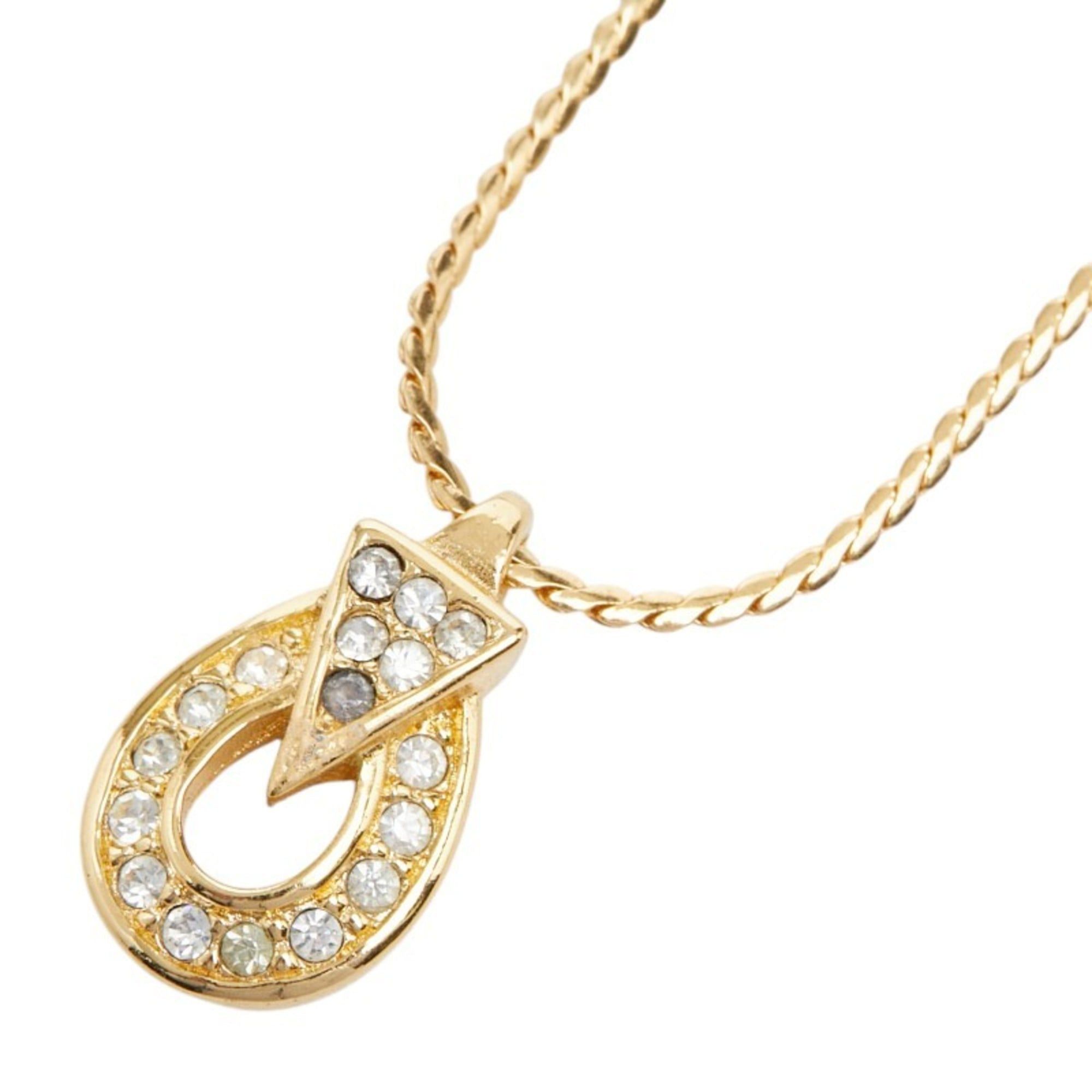 Dior Christian Dior Dior CD logo necklace in gold with plated rhinestones for women. Size ONE SIZE - 1 Thumbnail