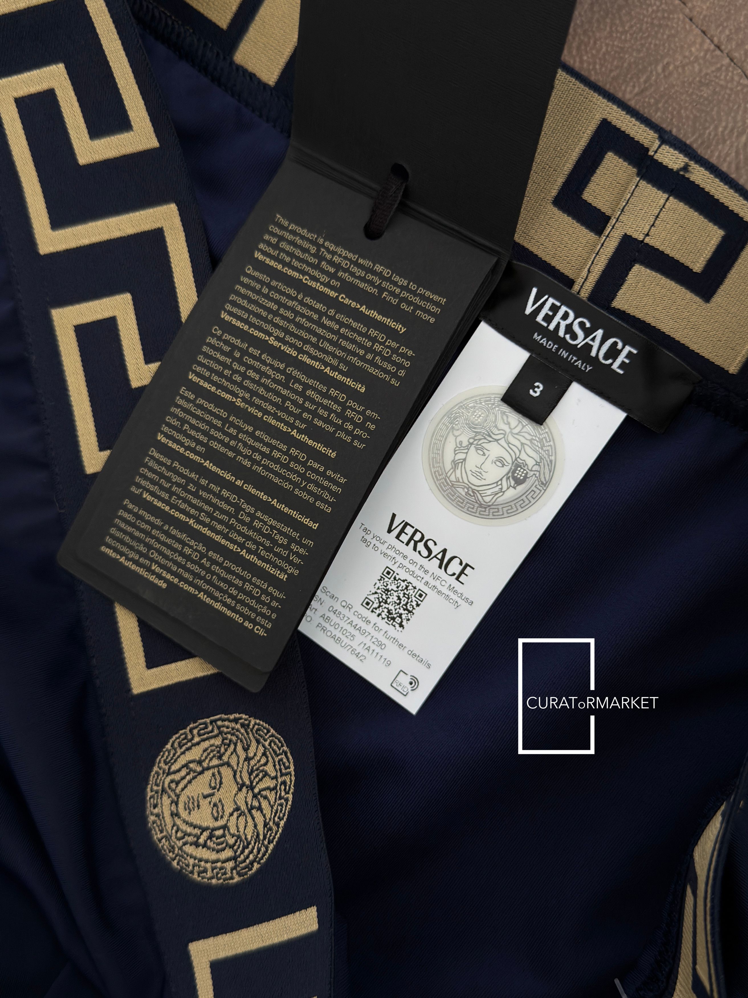 Versace Size 3 Navy Mainline Greca Key Medusa Swim Essential Briefs Size US 30 / EU 46 - 3 Thumbnail