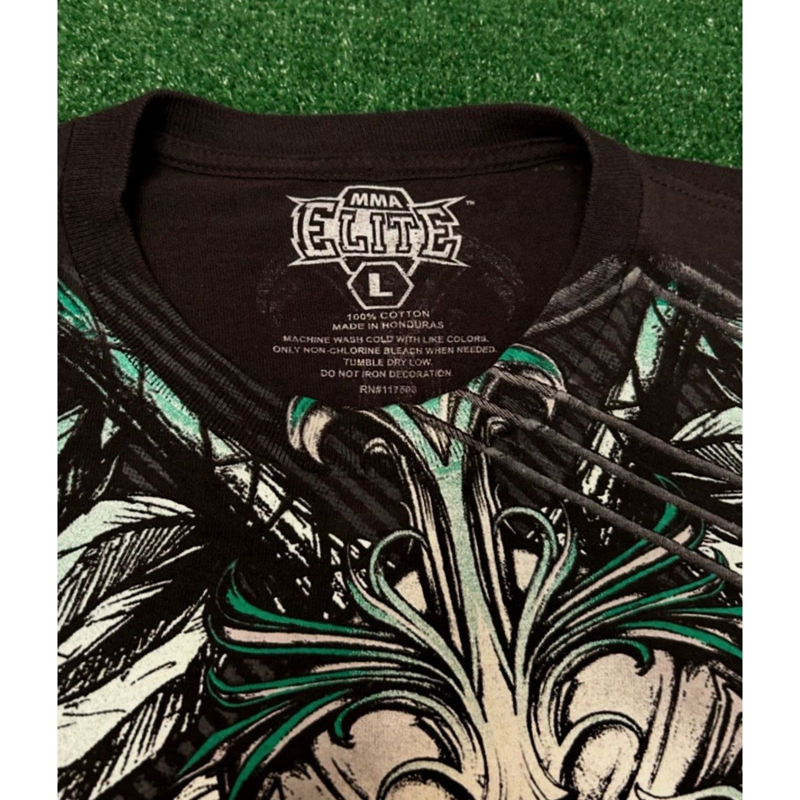 Vintage VINTAGE MMA Elite Skull Cross All Over Print VTG Shirt Mens L Punk Grunge Y2K 90s Size US L / EU 52-54 / 3 - 3 Thumbnail