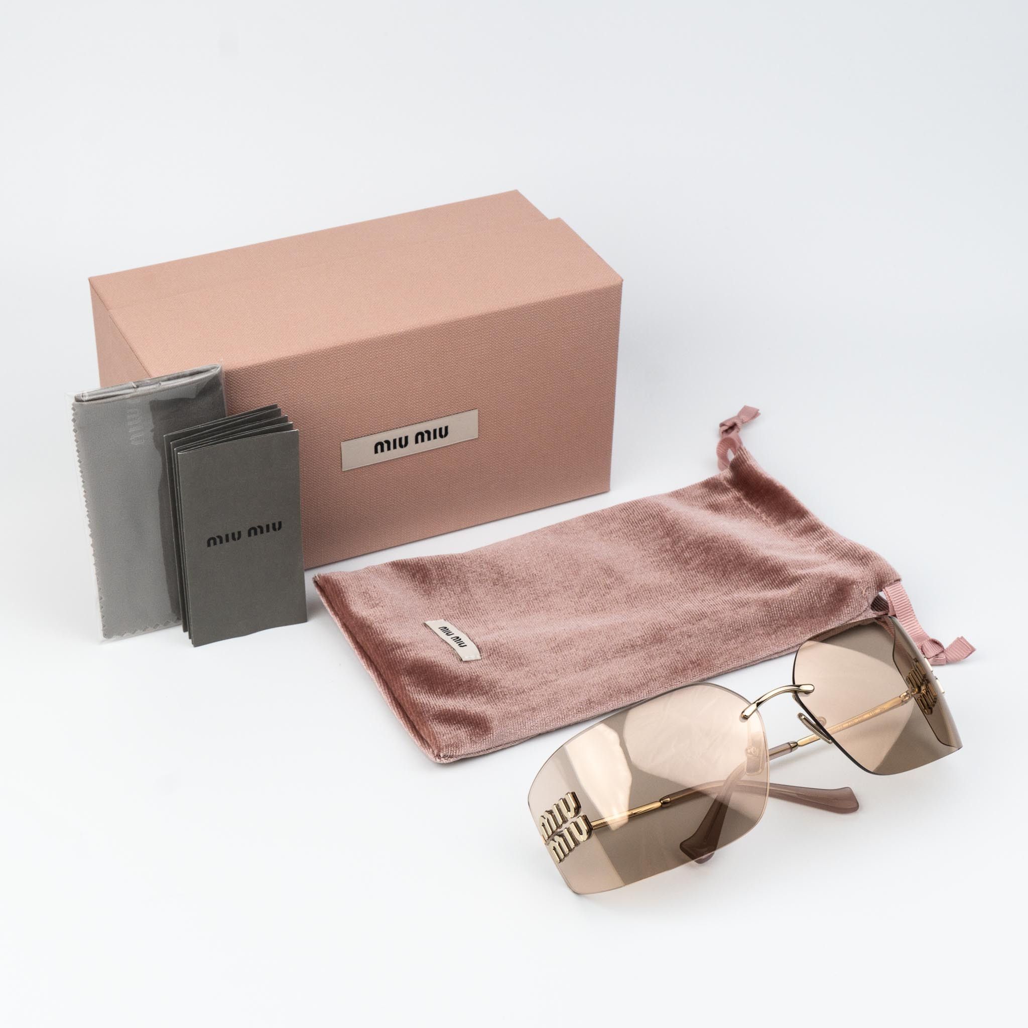 Miu Miu NEW Miu Miu MU54YS ZVN20F RUNWAY Rimless Women Sunglasses Size ONE SIZE - 13 Thumbnail