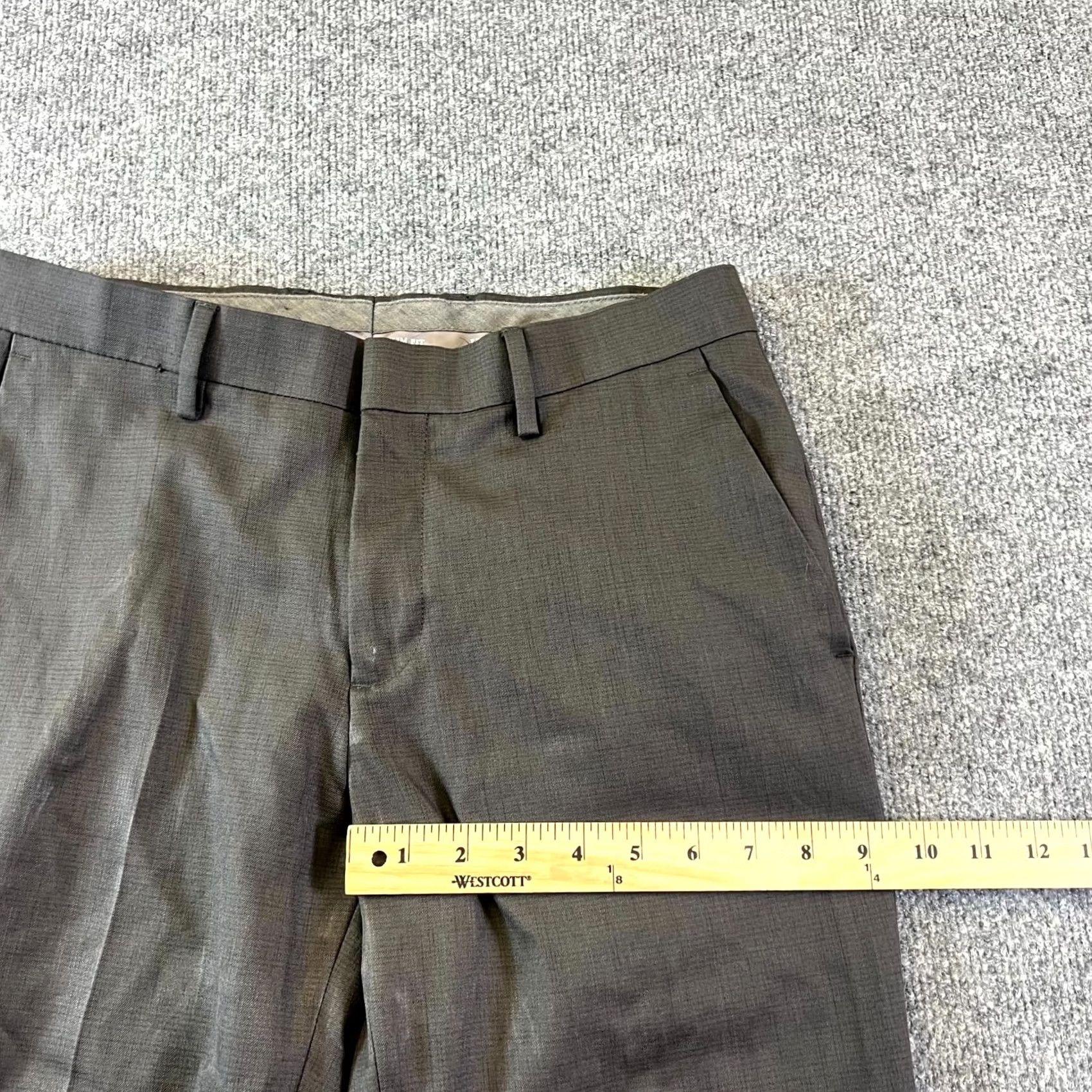 Haggar Haggar Dress Pants Mens 30x30 Dark Gray Slim Comfort Flat Front Business Dress Pants Size US 30 / EU 46 - 5 Thumbnail