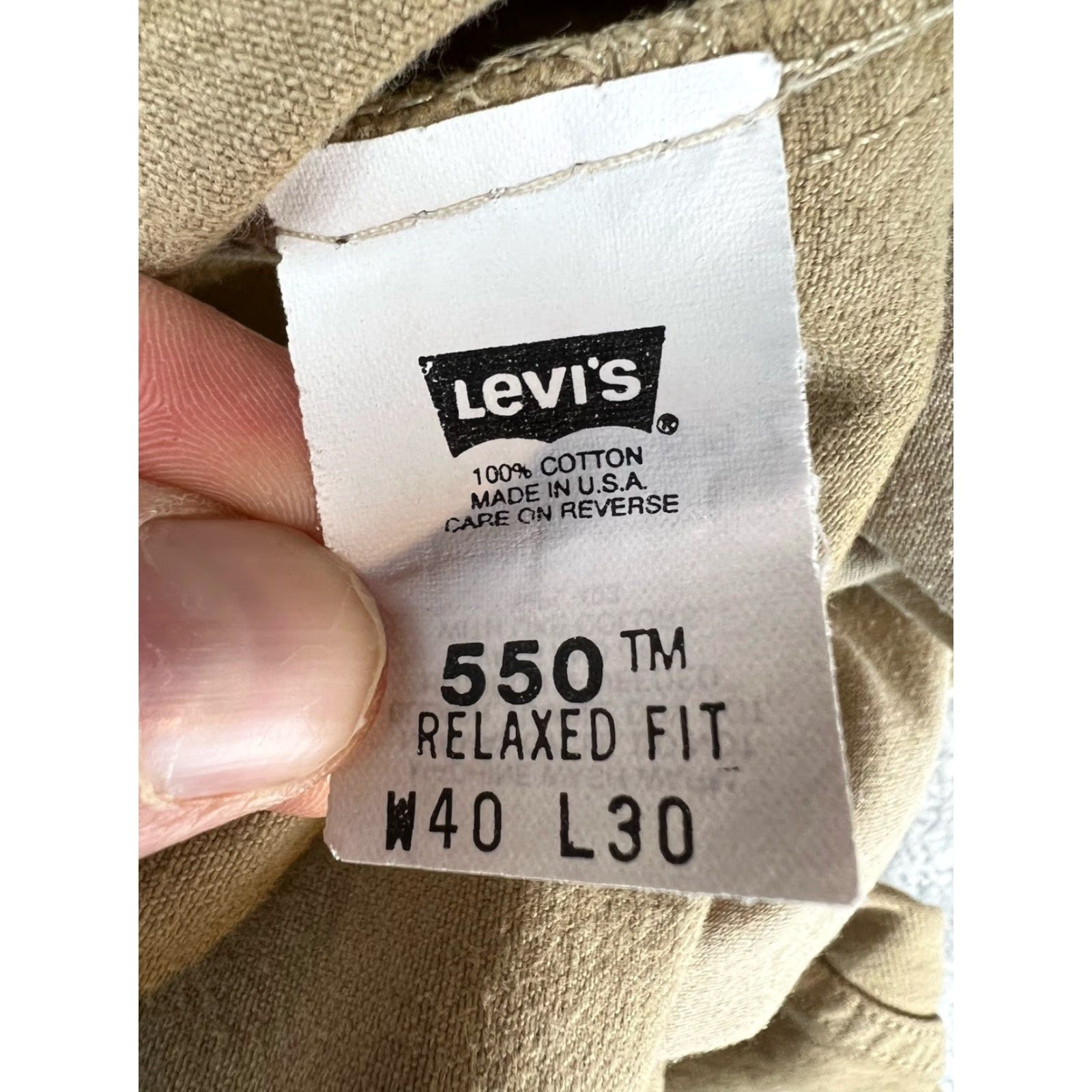 Levi's VINTAGE Levi's Jeans Mens 40x30 Beige Relaxed Straight 1990s USA Levi's 550 Size US 40 / EU 56 - 4 Thumbnail